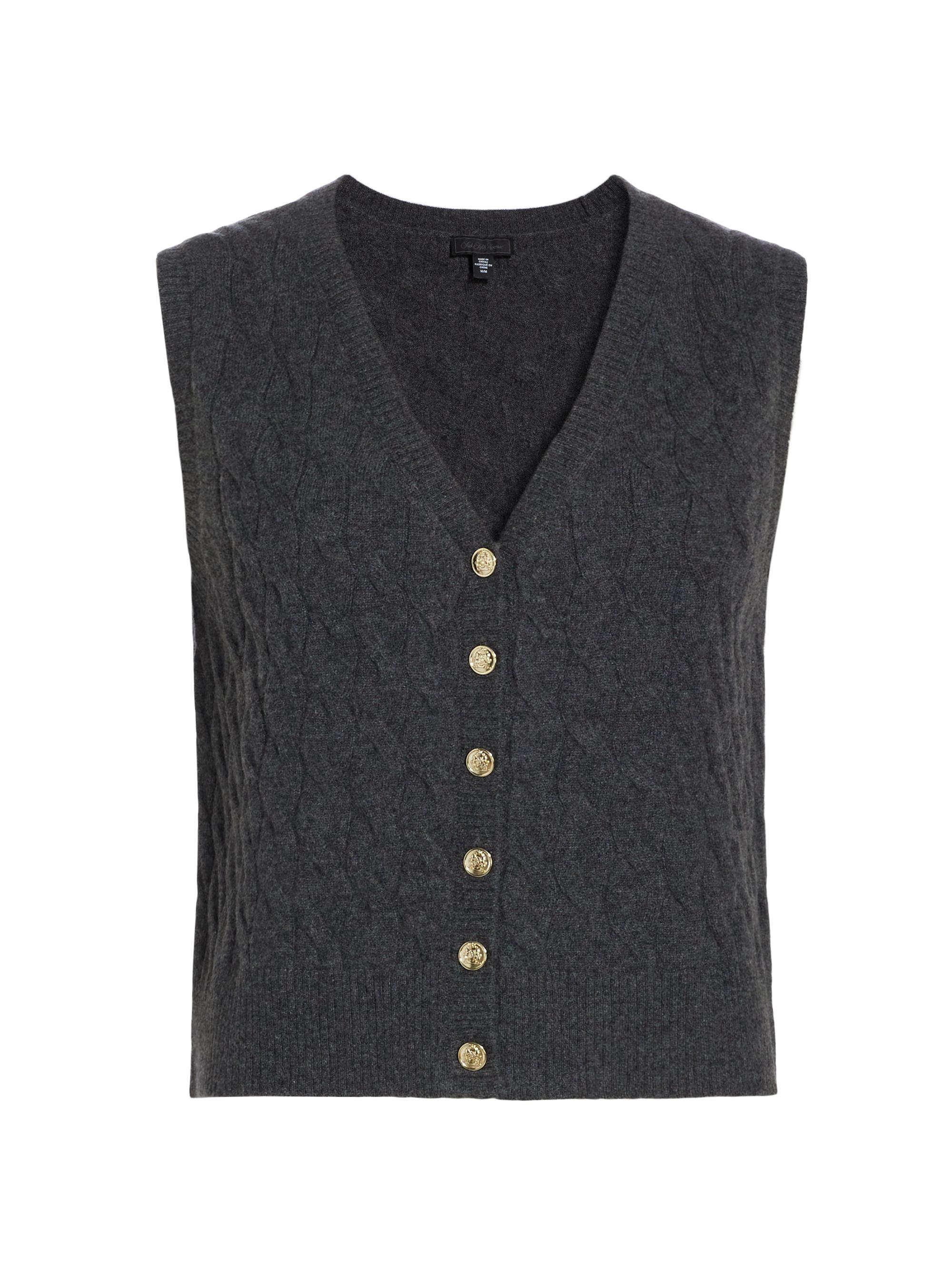 Saks Fifth Avenue Cable-Knit Cashmere Vest | Saks Fifth Avenue