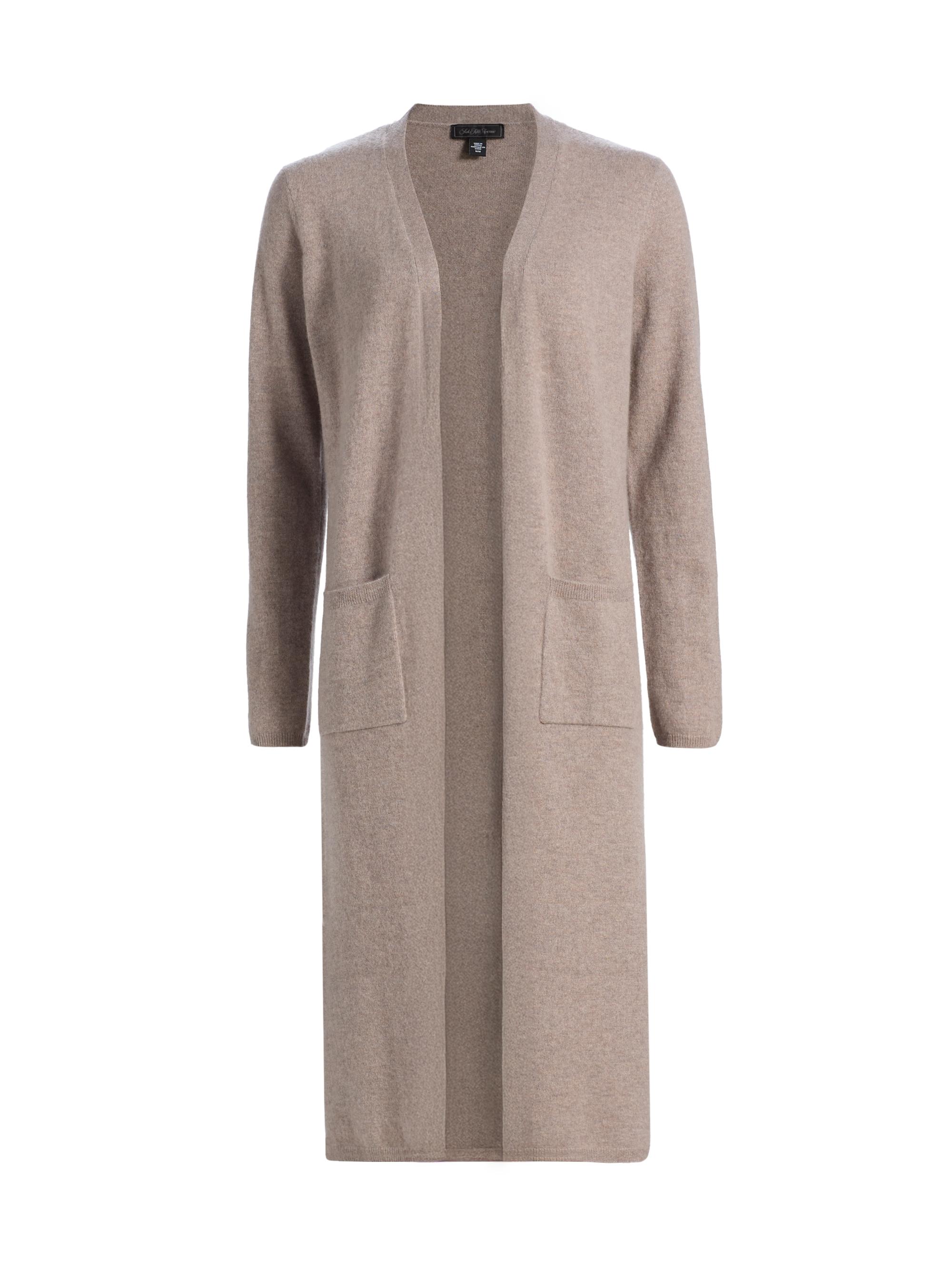Saks Fifth Avenue Women's COLLECTION Cashmere Open-Front Duster - Pebble Heather