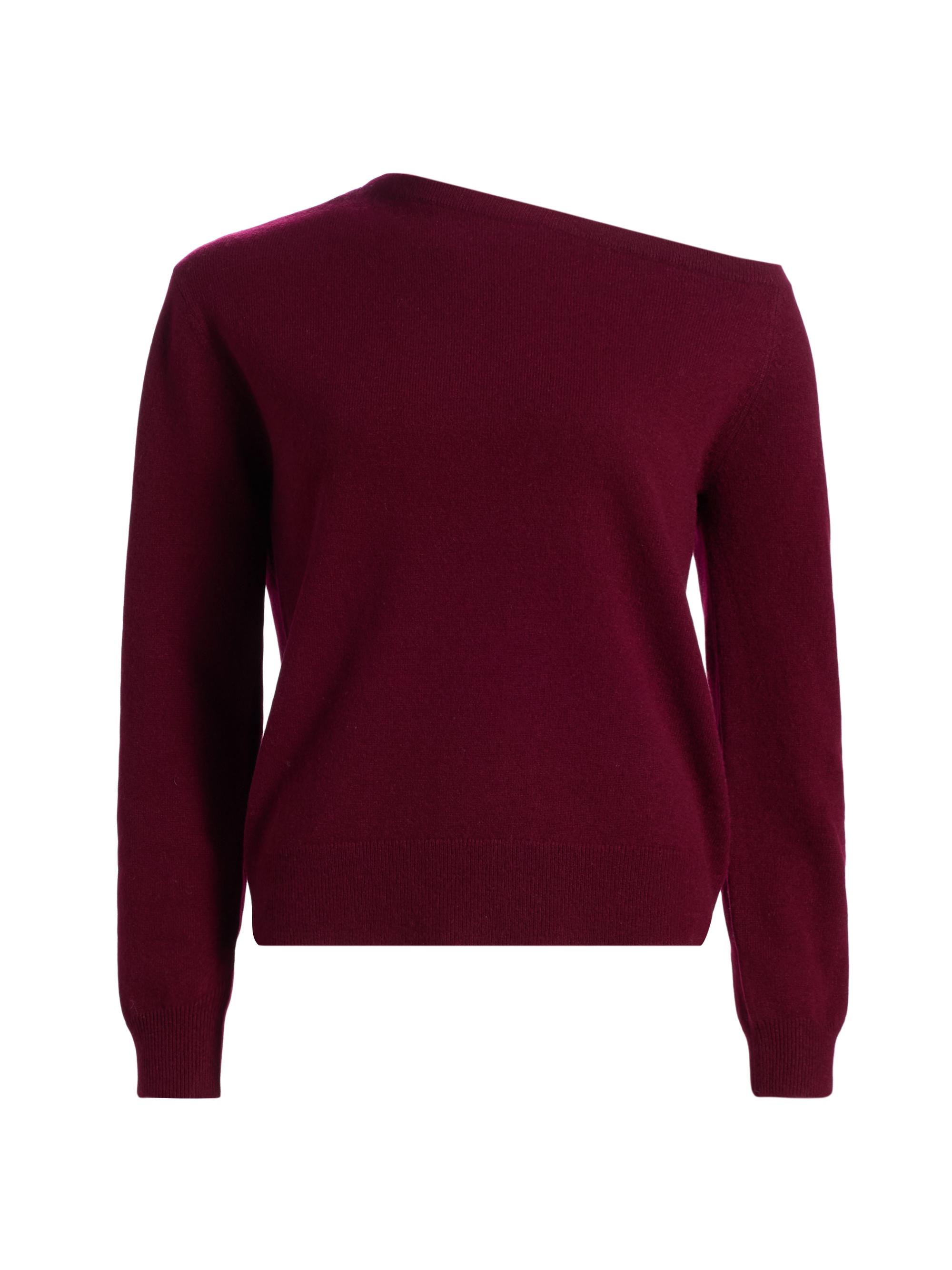 Saks Fifth Avenue Women's One-Shoulder Cashmere Sweater - Dark Cherry