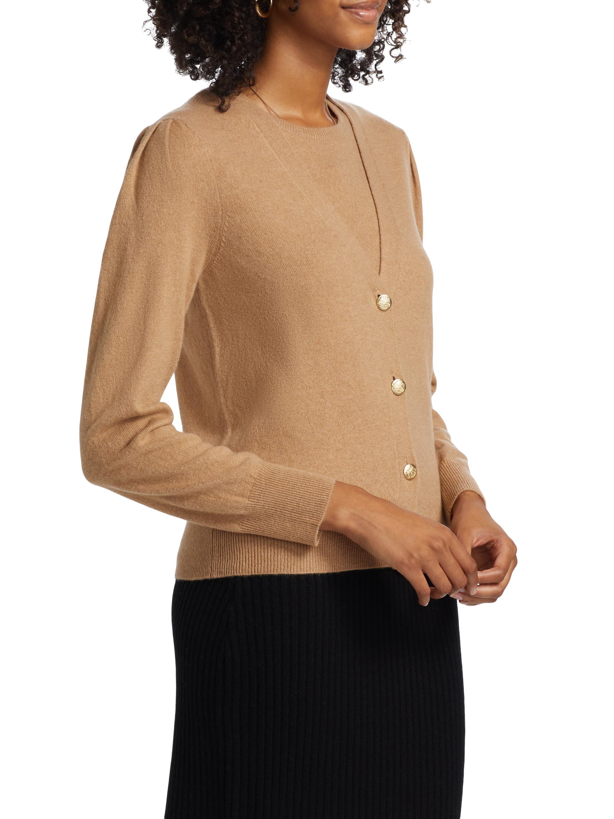 Saks Fifth Avenue COLLECTION Cashmere Pleated Shoulder Cardigan