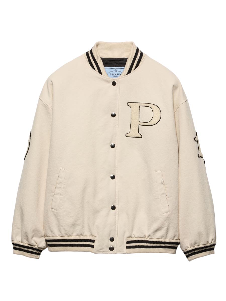 関税込 PRADA | Canvas bomber jacket with patches 292230 Prada Canvas Bomber Jacket with Patches | Saks Fifth Avenue