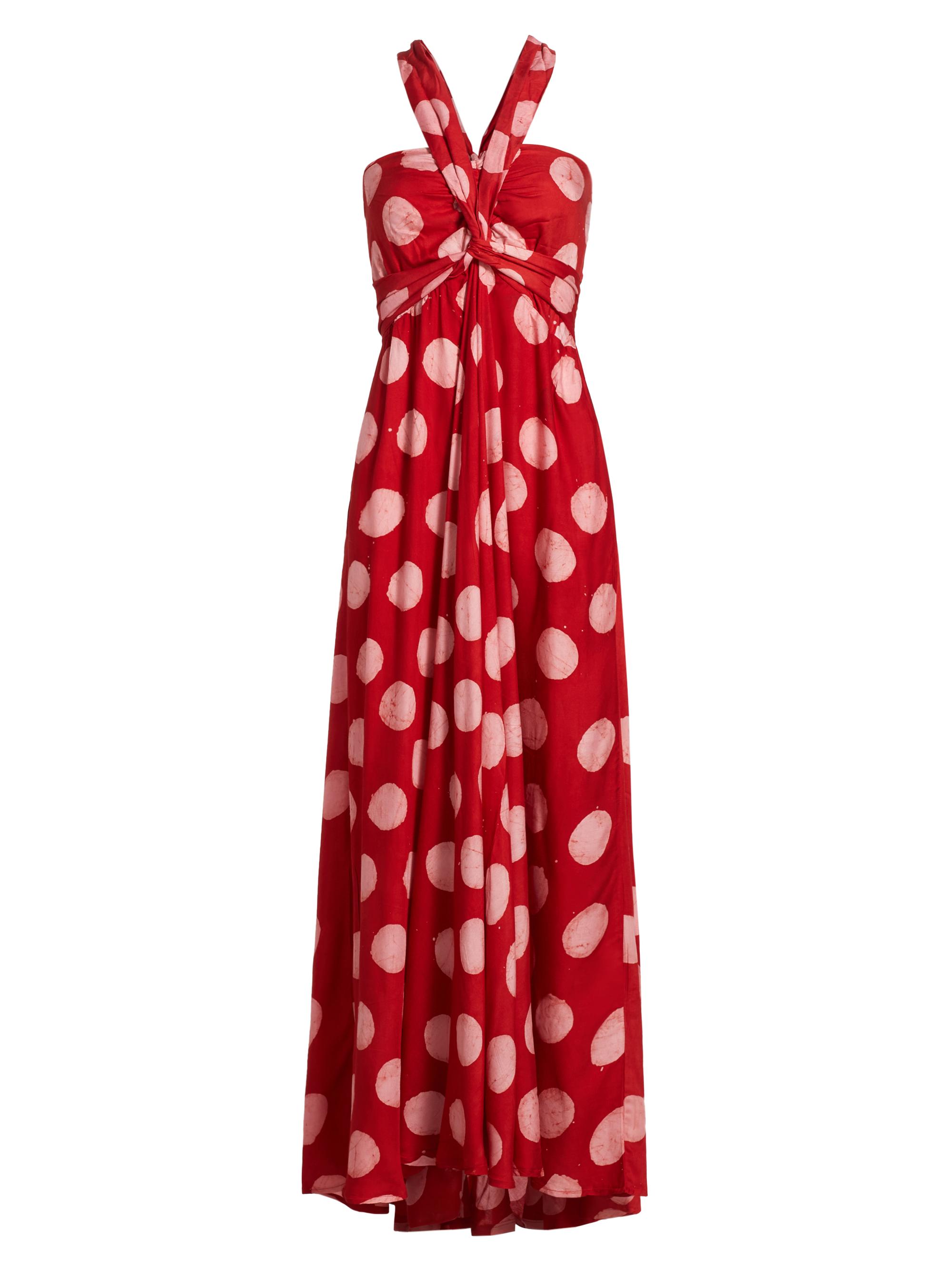 Elisamama Women's Anike Polka Dot Cotton Maxi-Dress - Red