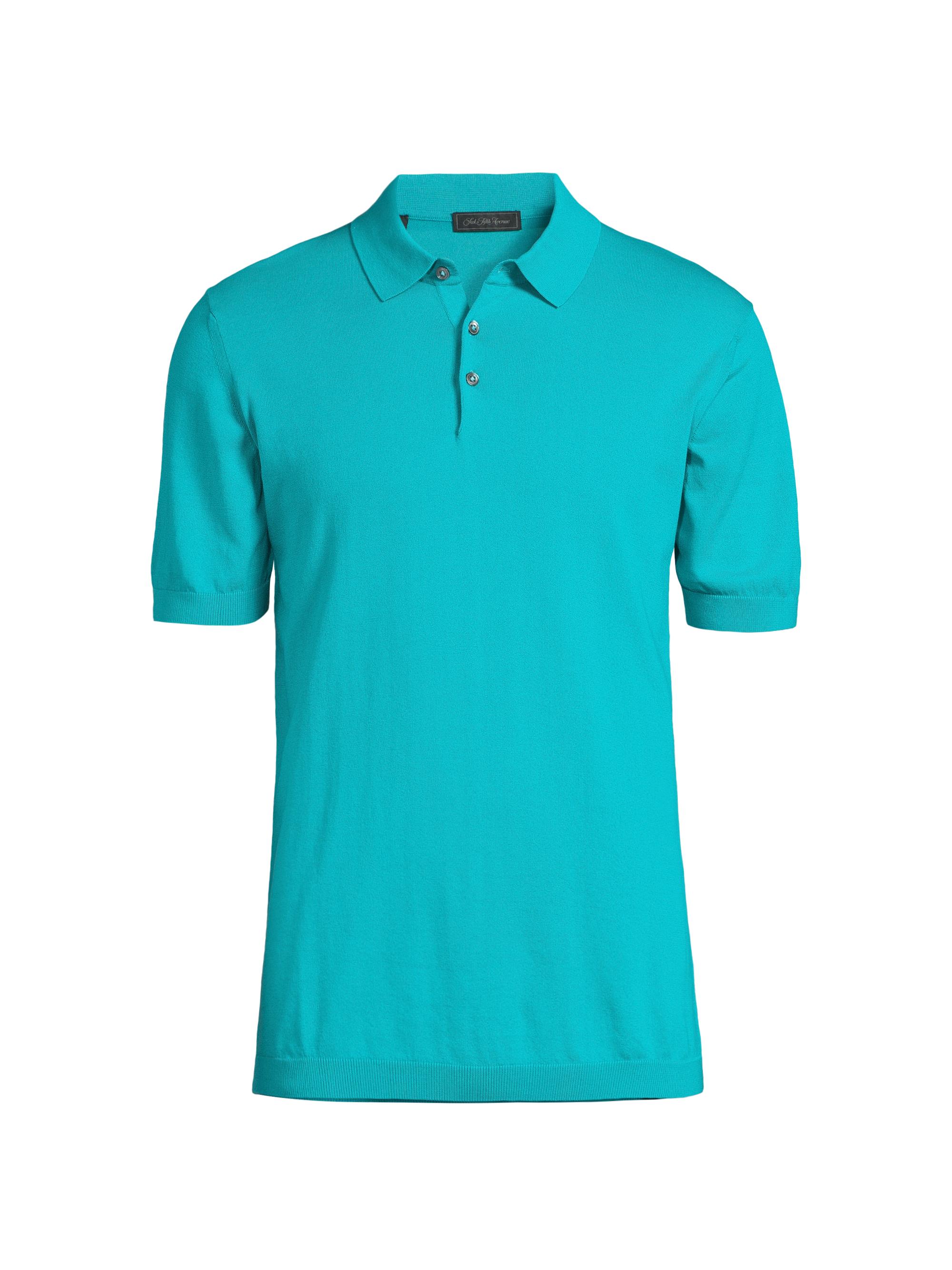 Saks Fifth Avenue Men's Solid Cotton Polo Shirt - Green