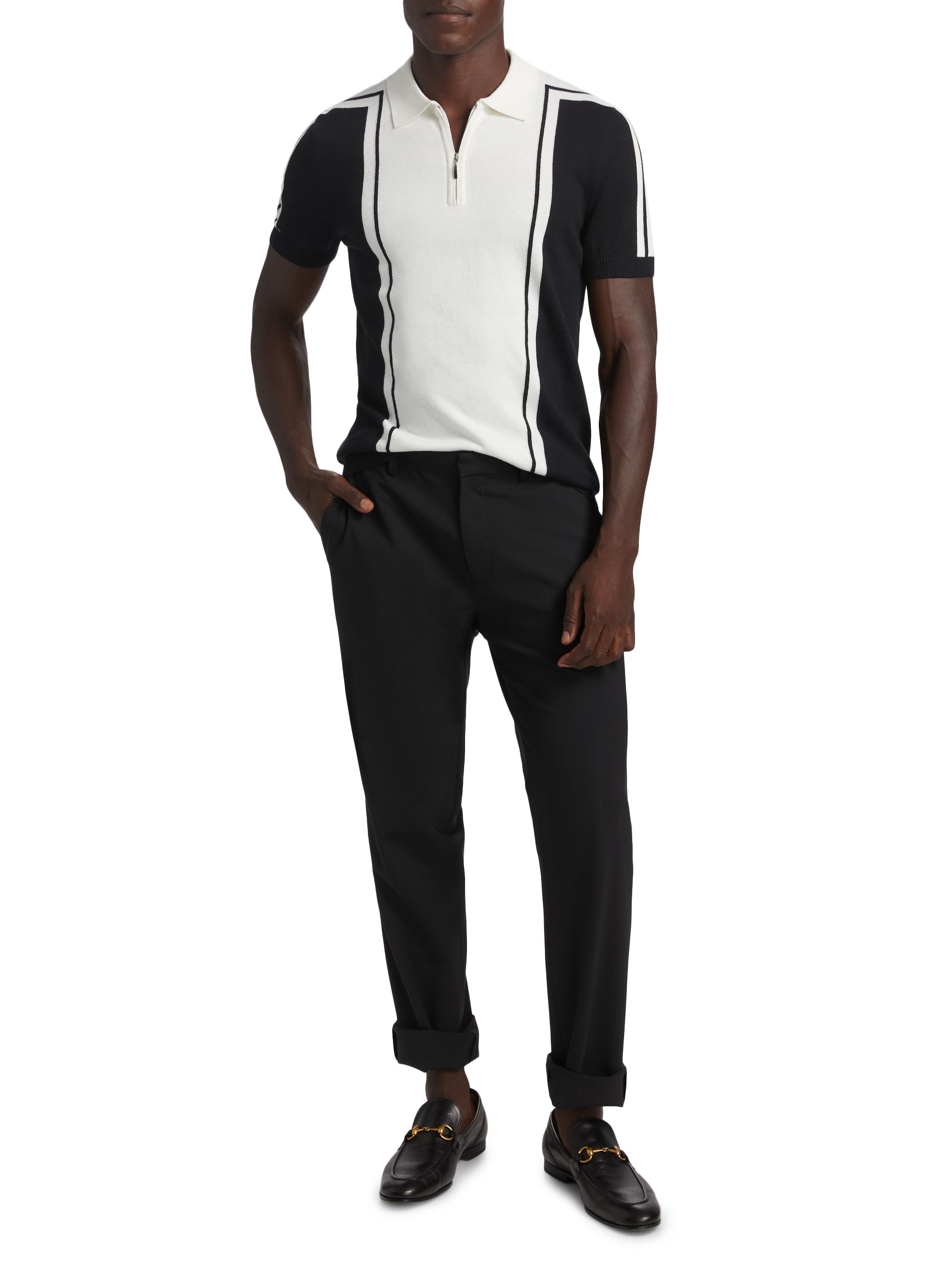Saks Fifth Avenue Zip Intarsia Polo Shirt | Saks Fifth Avenue