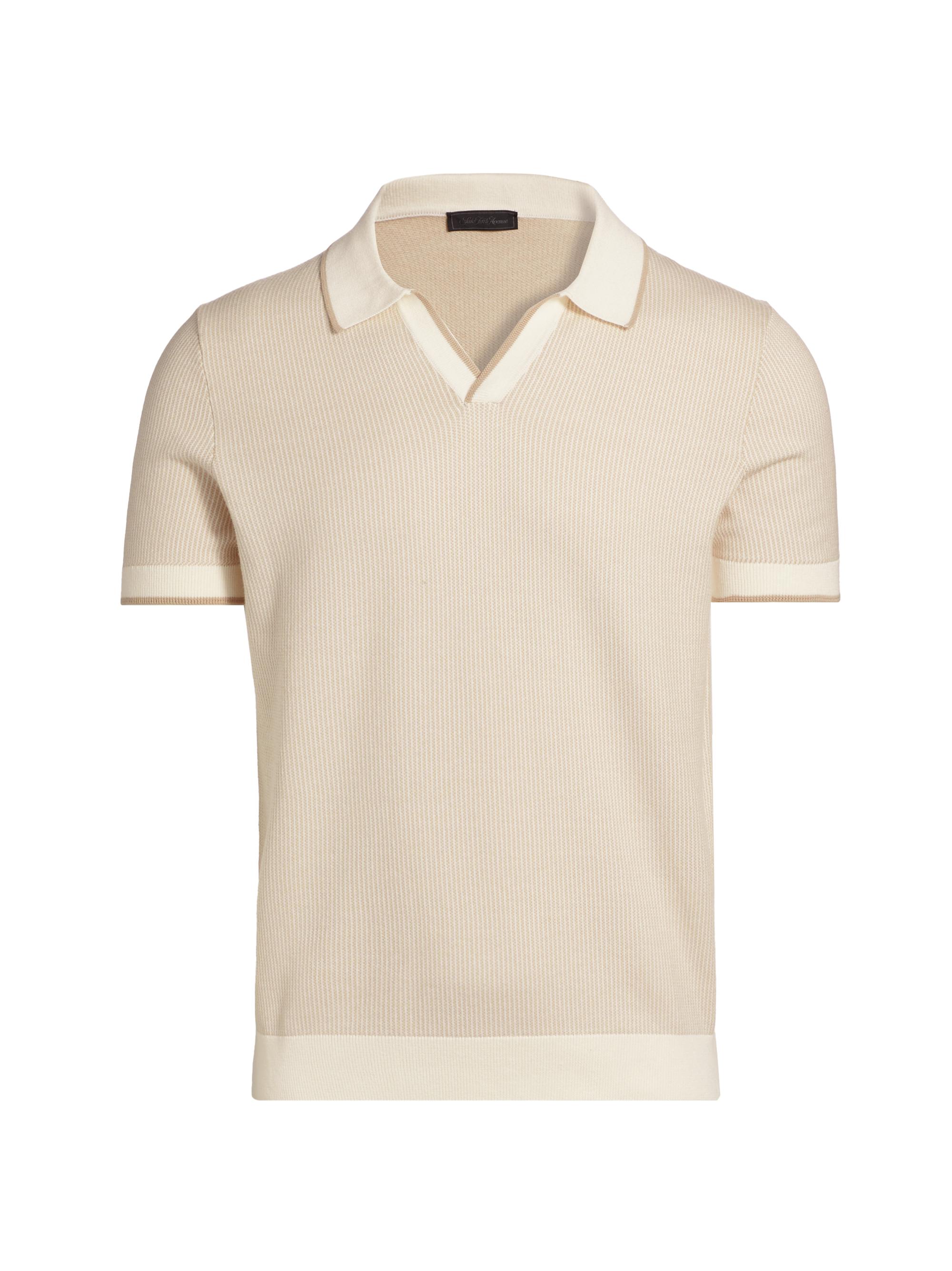 Saks Fifth Avenue Texture Tipped Polo Shirt | Saks Fifth Avenue