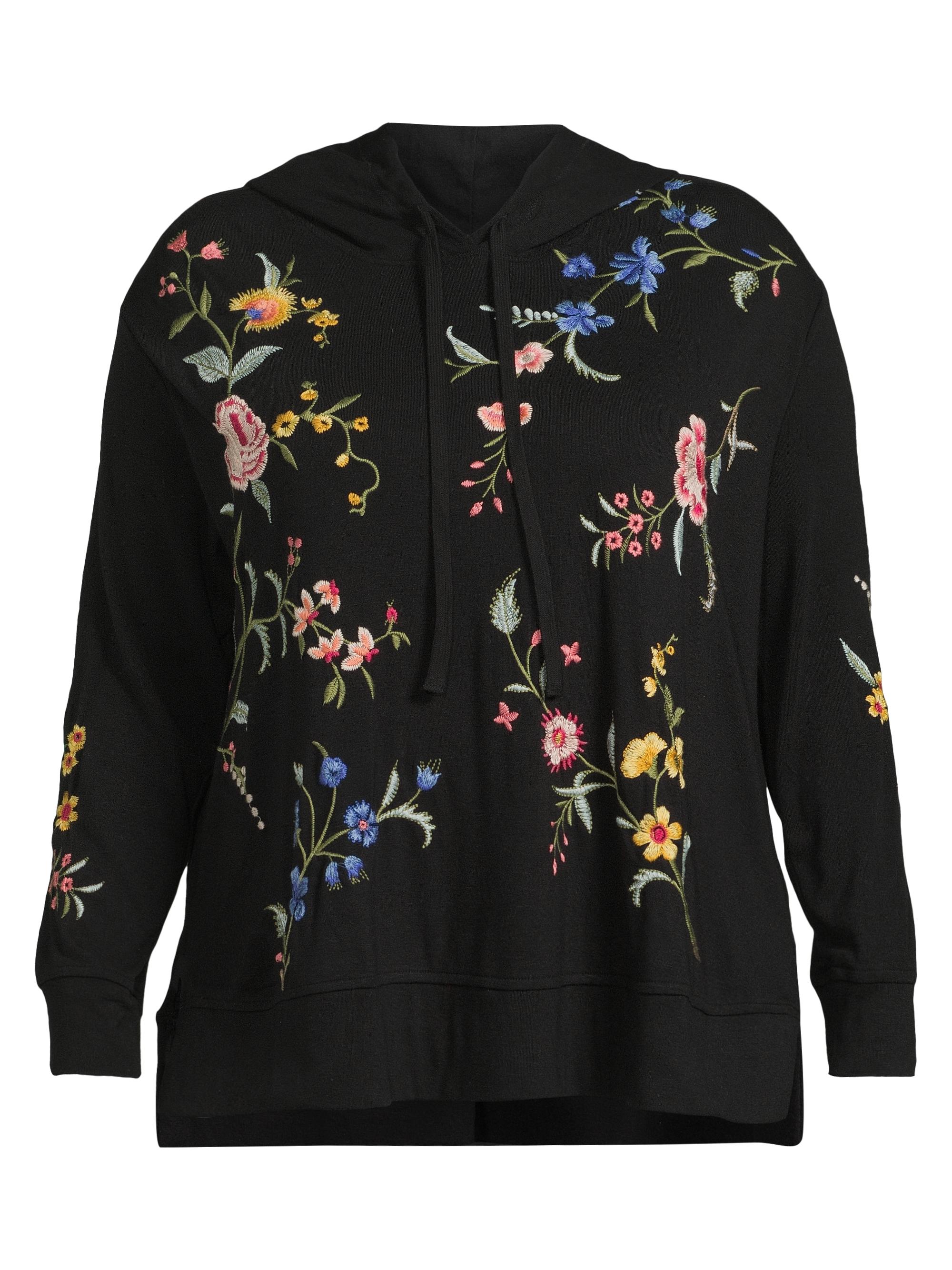 Johnny Was Women's Plus Sophie Tunic Hoodie - Black