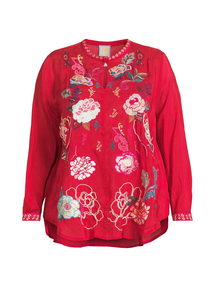 Johnny's - えり Johnny Was Plus Marcia Embroidered Blouse | Saks Fifth Avenue