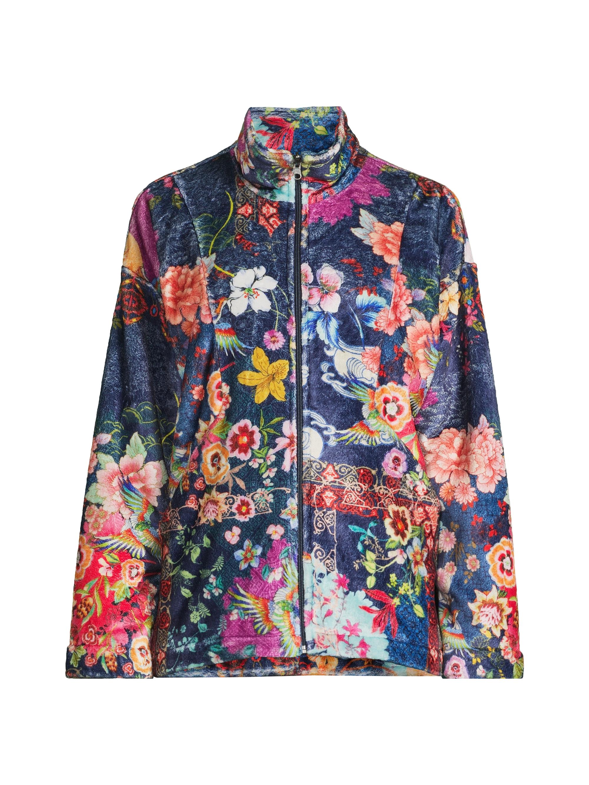 Johnny Was Women's Joan Zip-Front Sherpa Jacket - Dreamer Blue