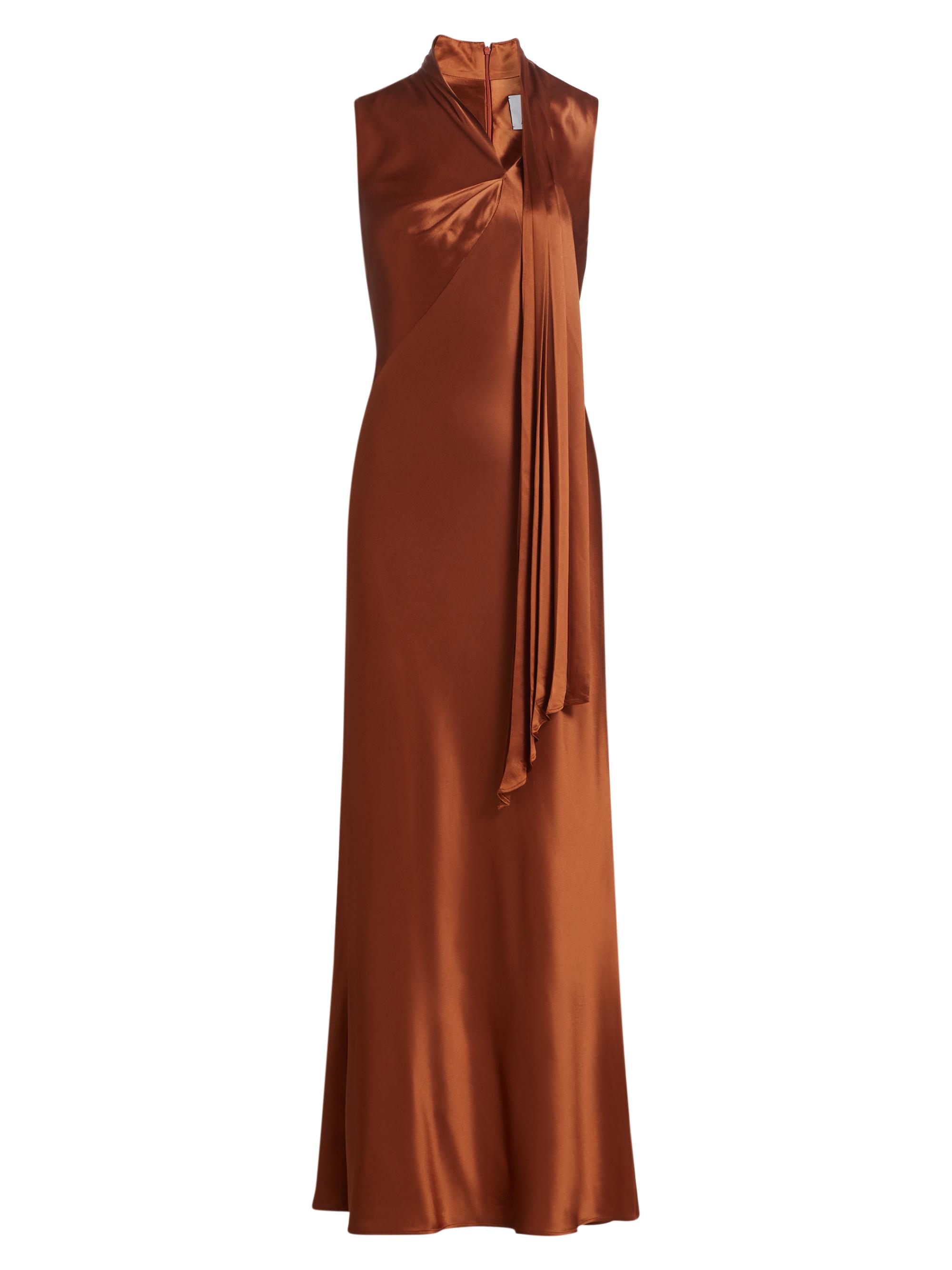 Acler Women's Jeffries Satin Maxi Dress - Burnt Sienna