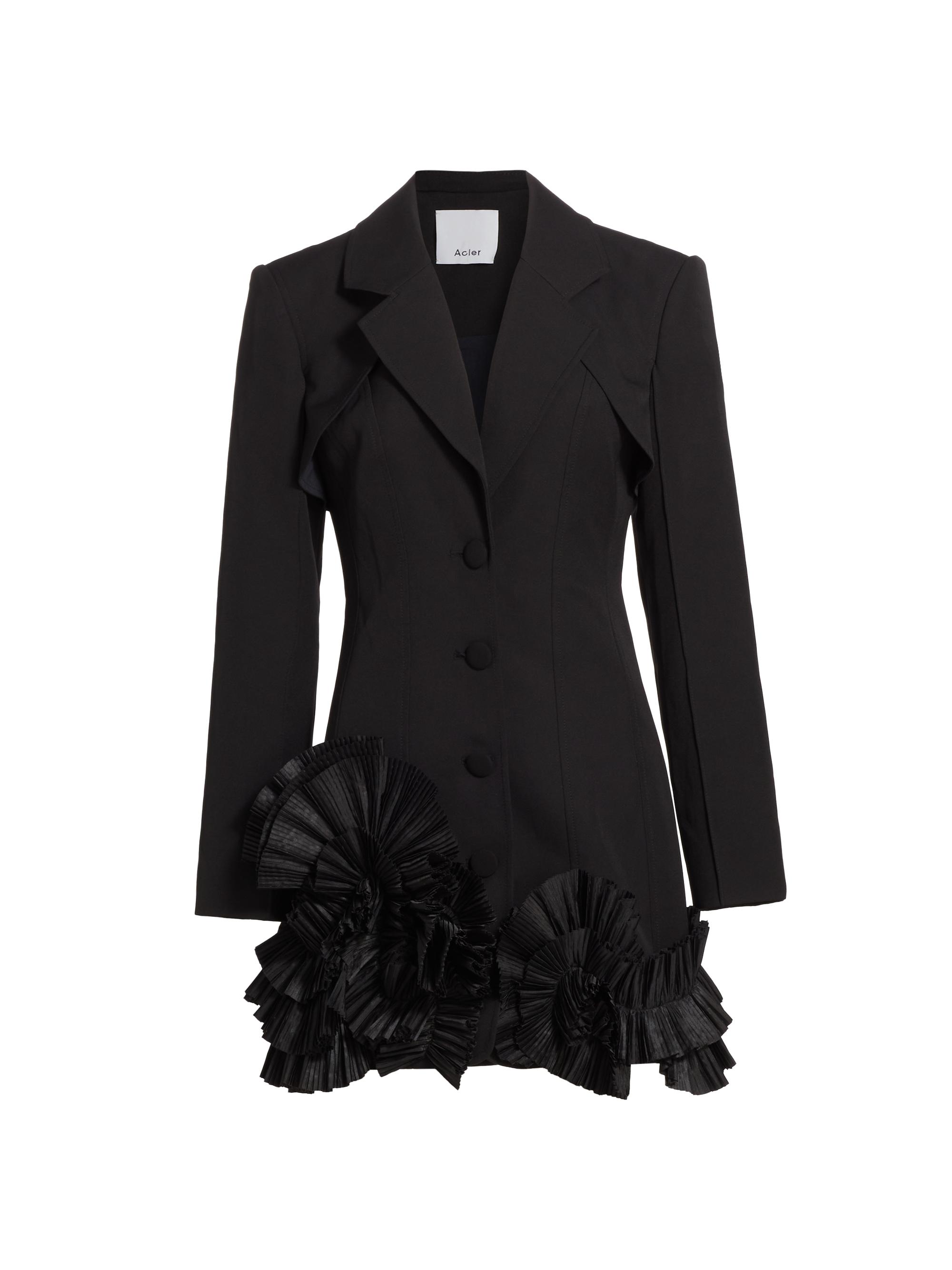 Acler Women's Hampstead Ruffle Blazer Minidress - Black