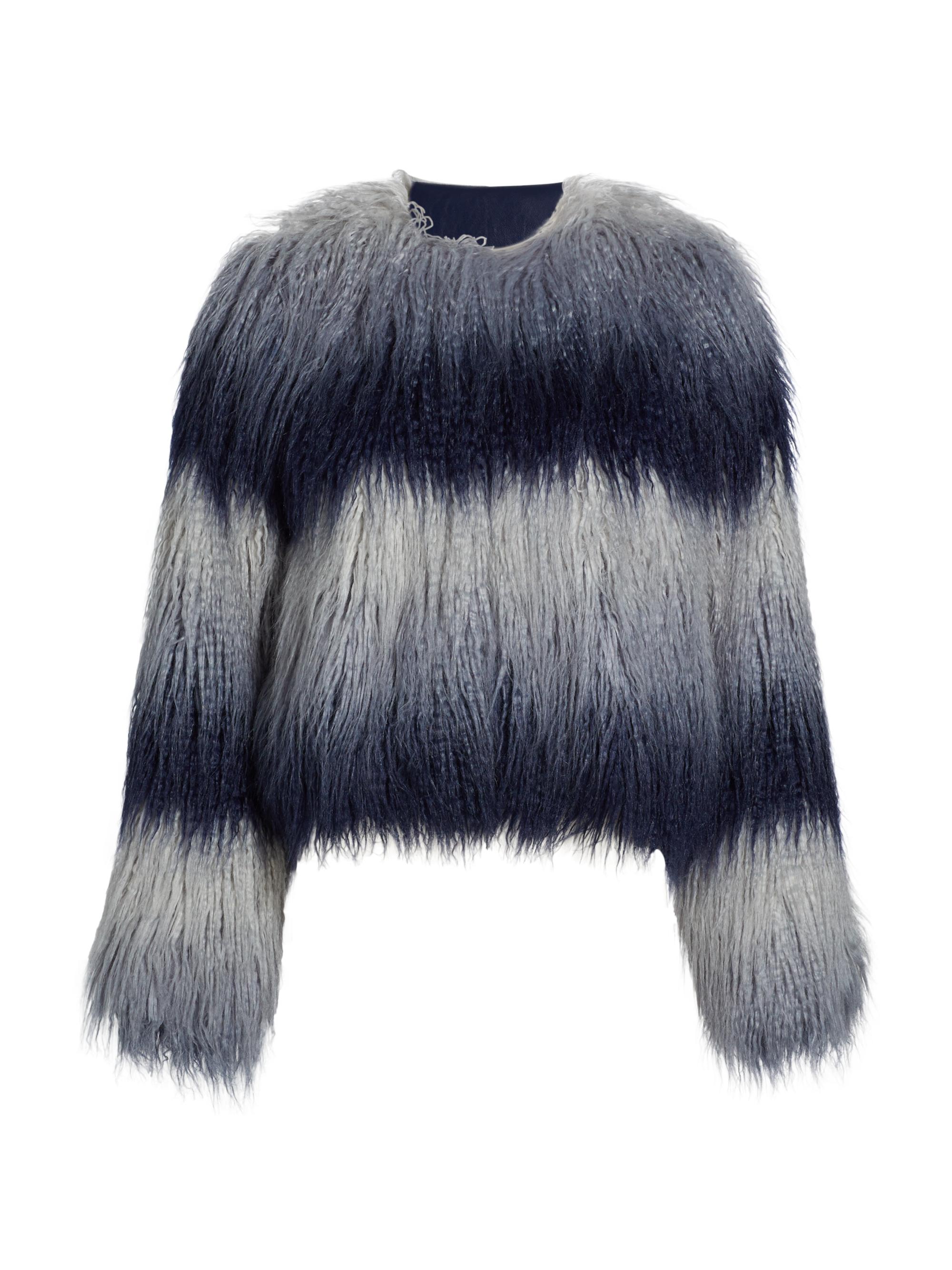 Ramy Brook Women's Sameul Ombré Faux Fur Coat - Navy Ombre