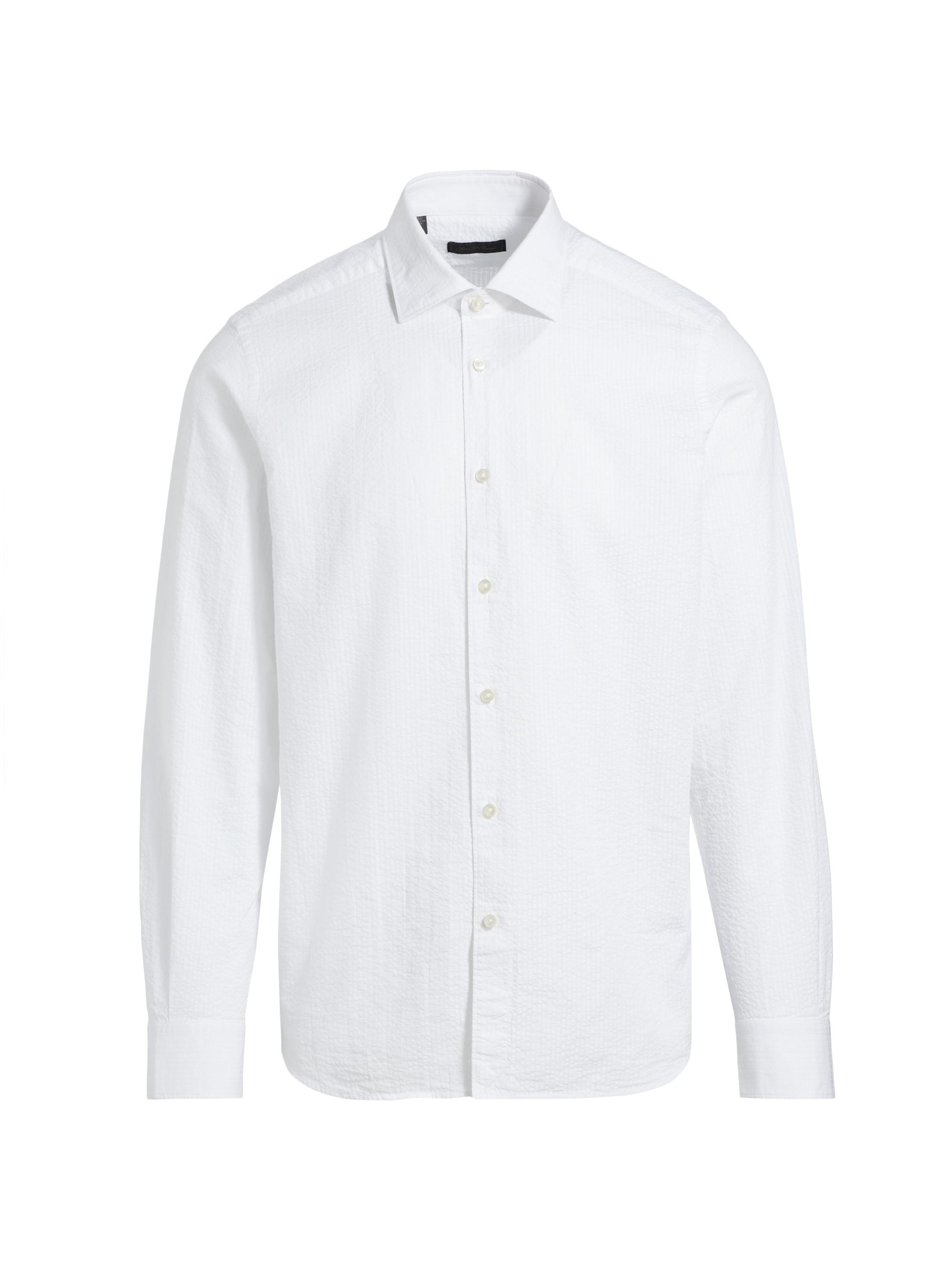 Saks Fifth Avenue Men's Seersucker Button-Front Shirt - White