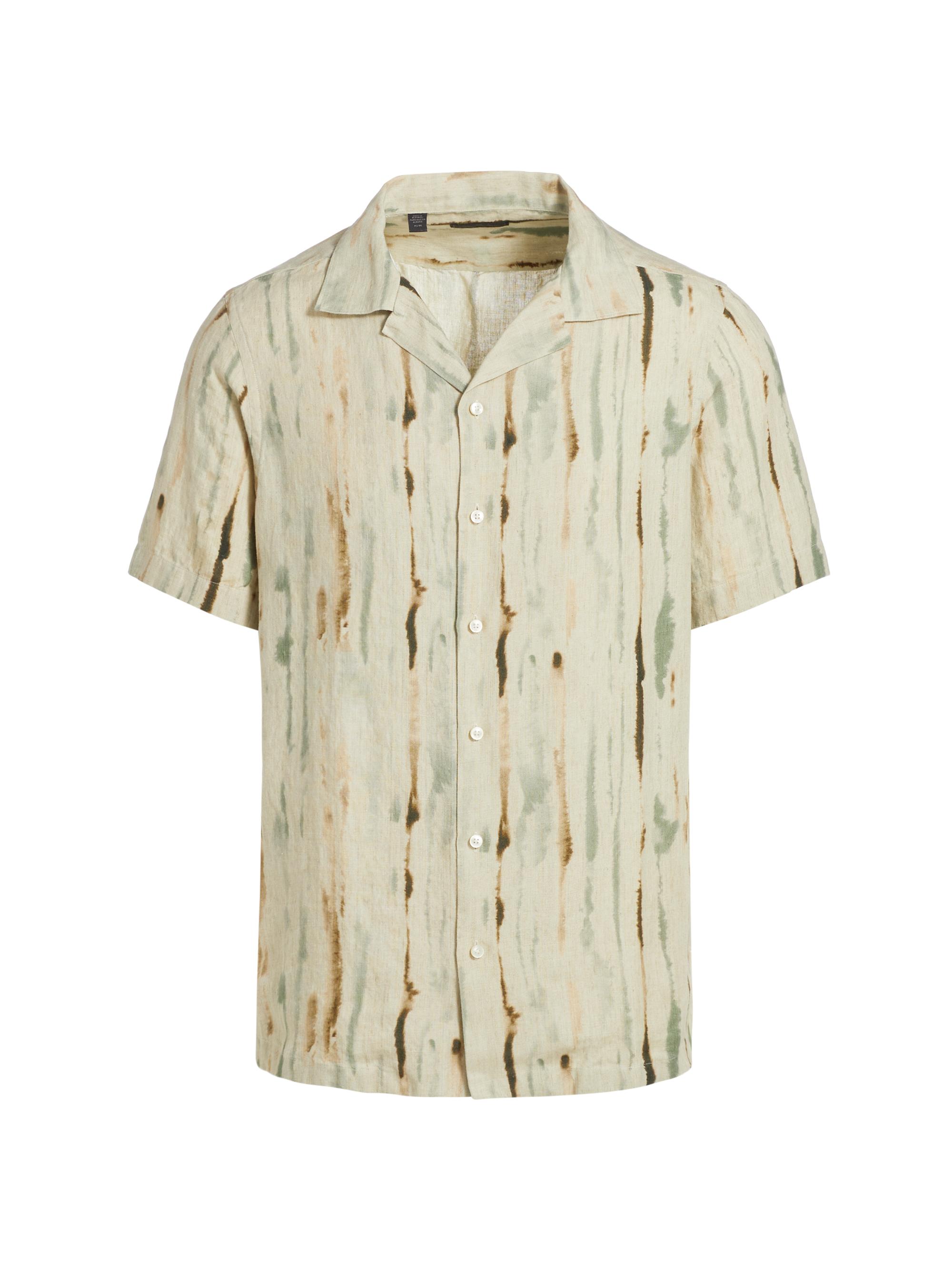 Saks Fifth Avenue Men's COLLECTION Abstract Linen Camp Shirt - Blue