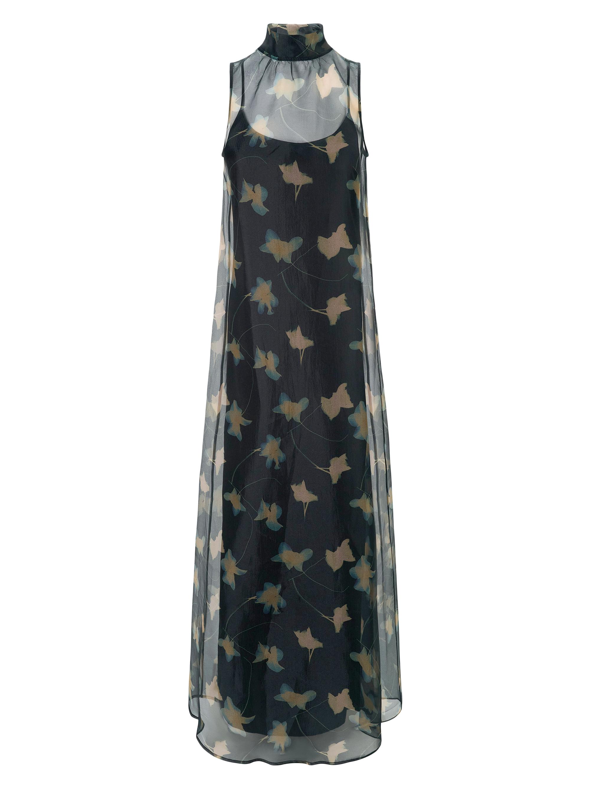 sachin and babi light blue dress Staud Albee Floral Turtleneck Chiffon Maxi Dress