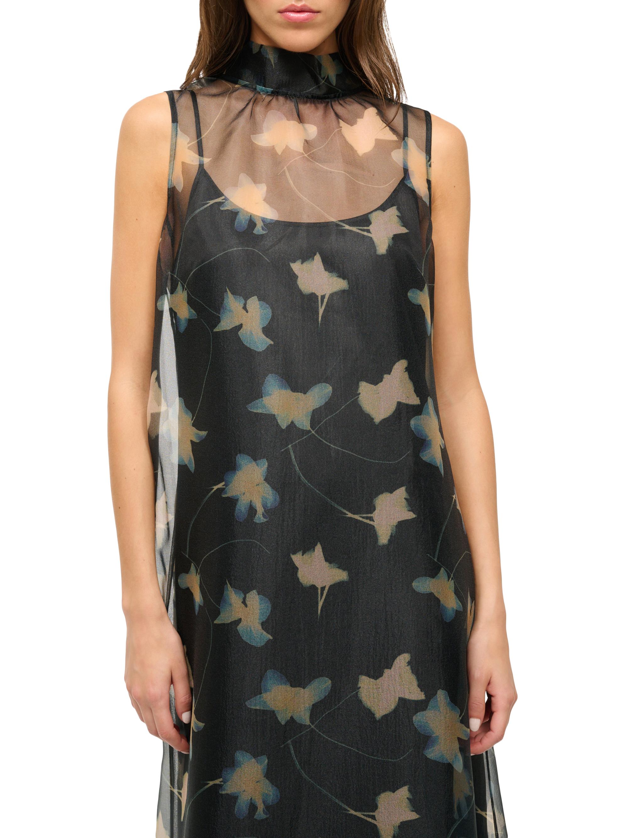 Staud Albee Floral Turtleneck Chiffon Maxi Dress | Saks Fifth Avenue