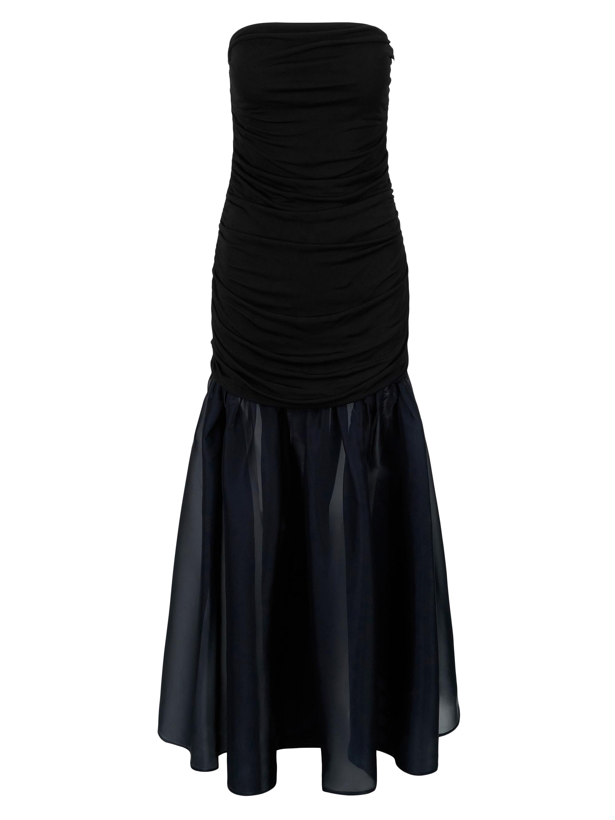 Staud Women's Liya Drop Waist Chiffon Skirt Maxi Dress - Black Navy