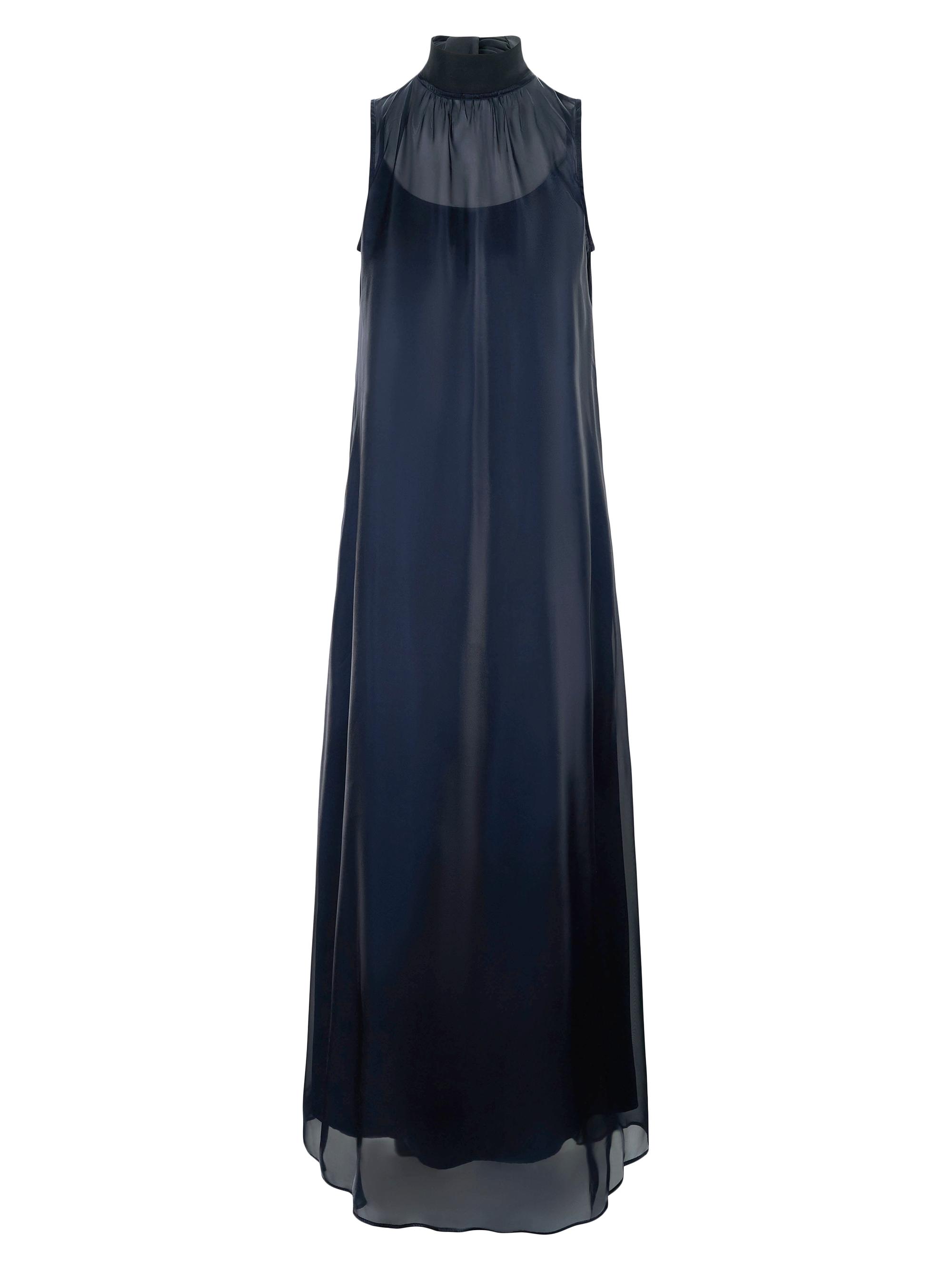 Staud Women's Albee Turtleneck Chiffon Maxi Dress - Midnight Black