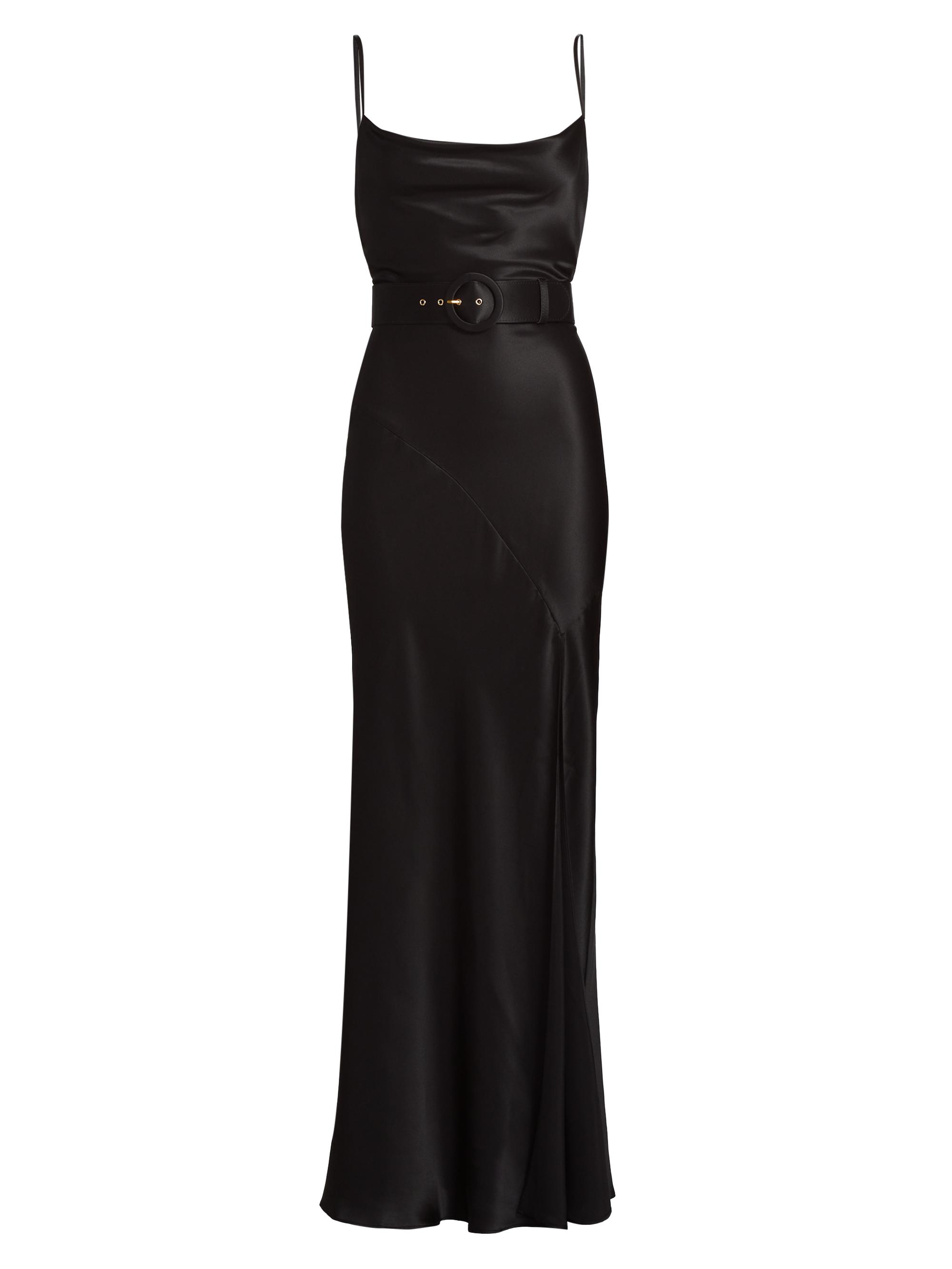 Nicholas the Label Women's Simone Silk Belted Slipdress - Black