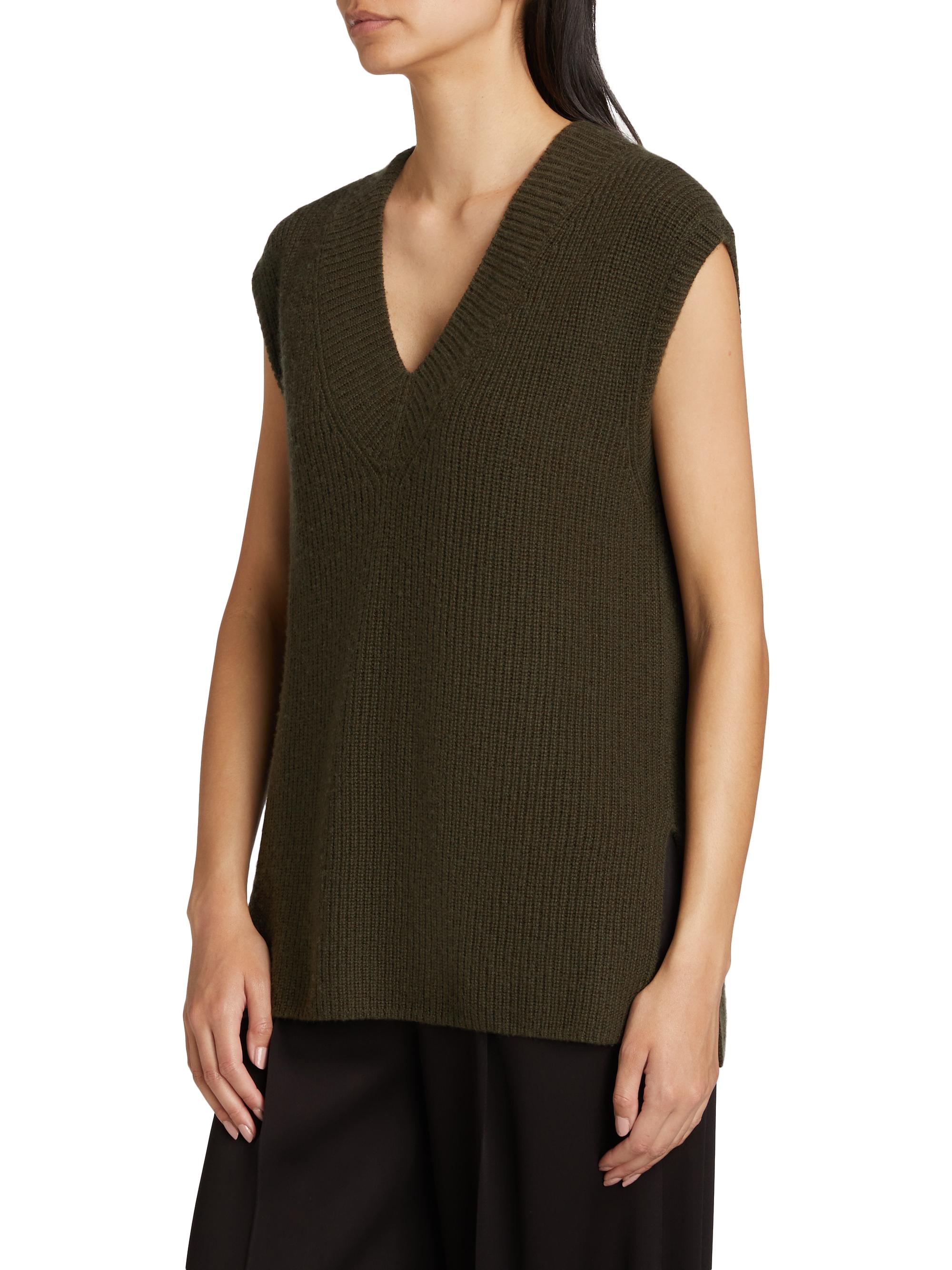 Vince Rib-Knit V-Neck Vest | Saks Fifth Avenue