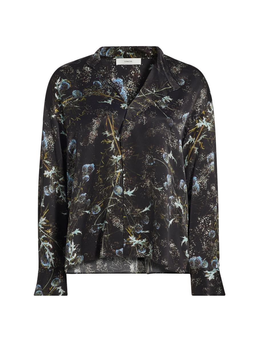 Vince Thistle Draped Collar Blouse | Saks Fifth Avenue