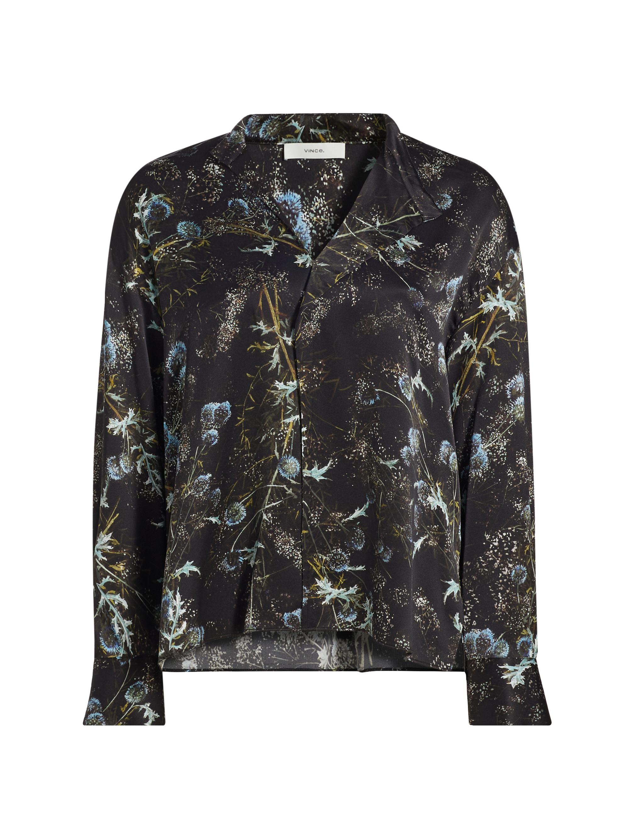 Vince Women's Thistle Draped Collar Blouse - Aqua Shadow