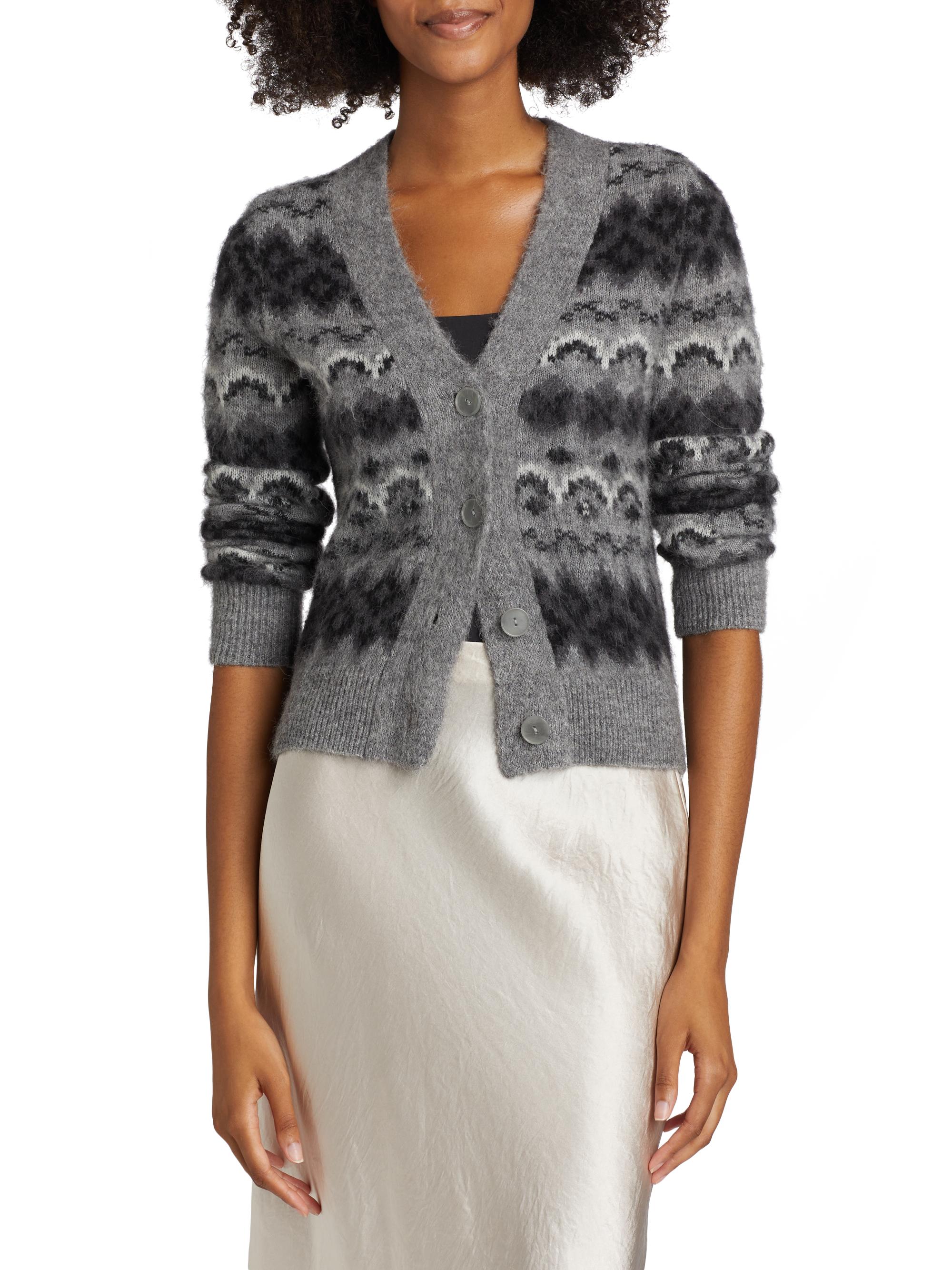 Vince Alpaca-Blend Fair Isle Cardigan | Saks Fifth Avenue