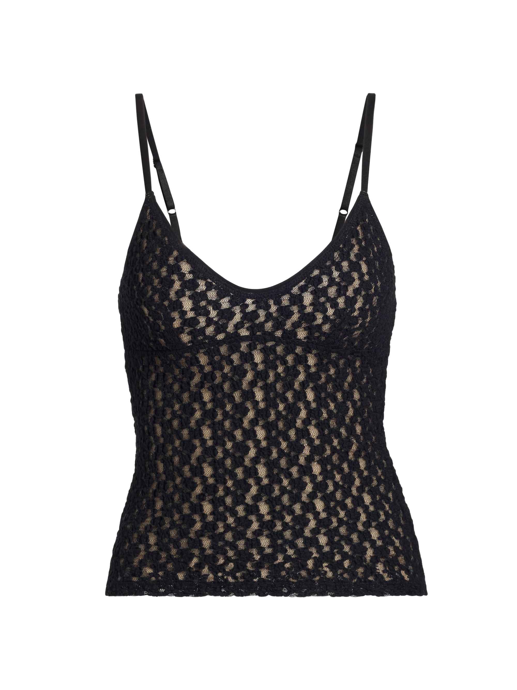 Vince Women's Floral Smocked Lace Camisole - Black