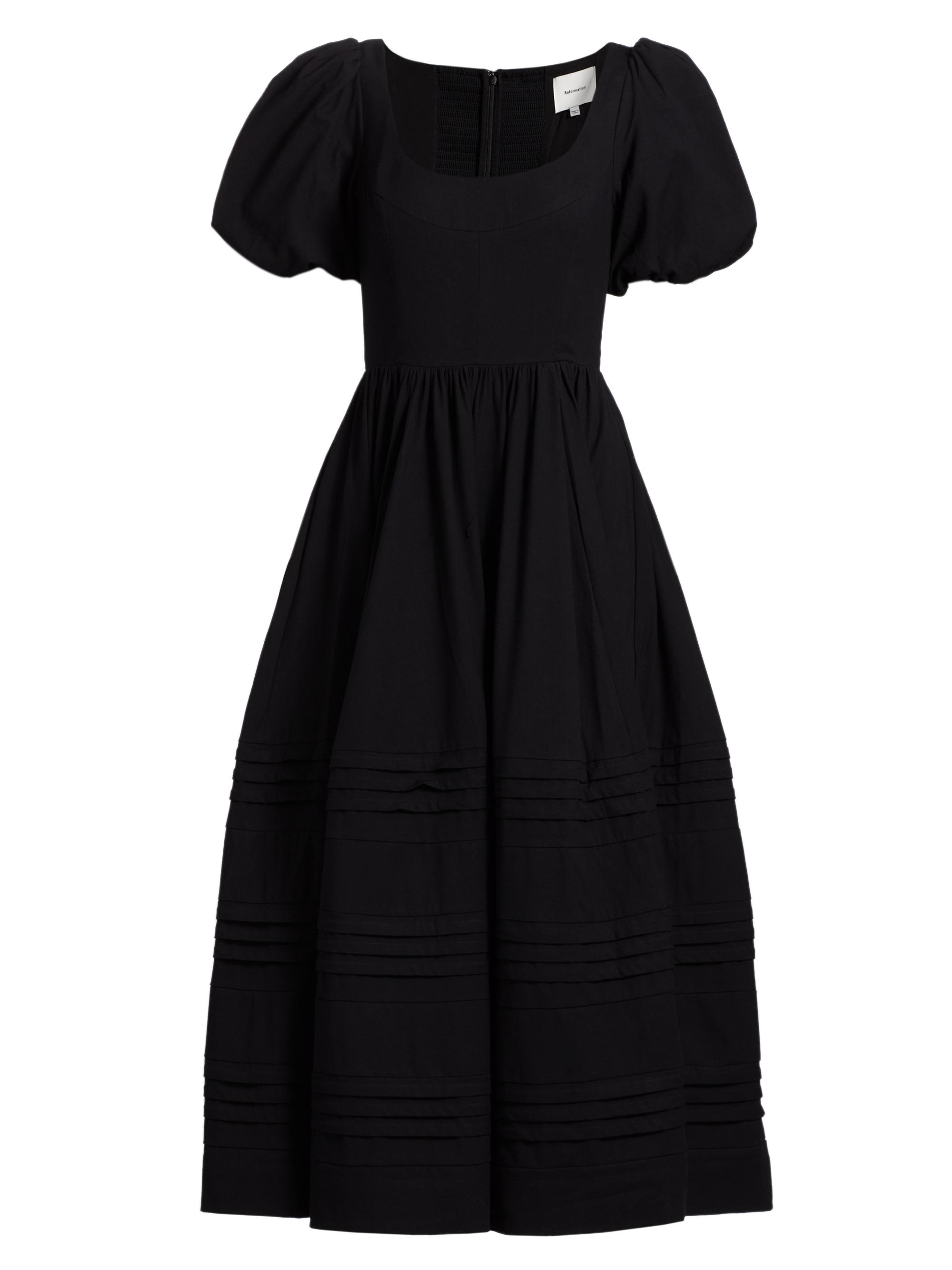 Reformation Women's Everlyn Cotton Midi-Dress - Black