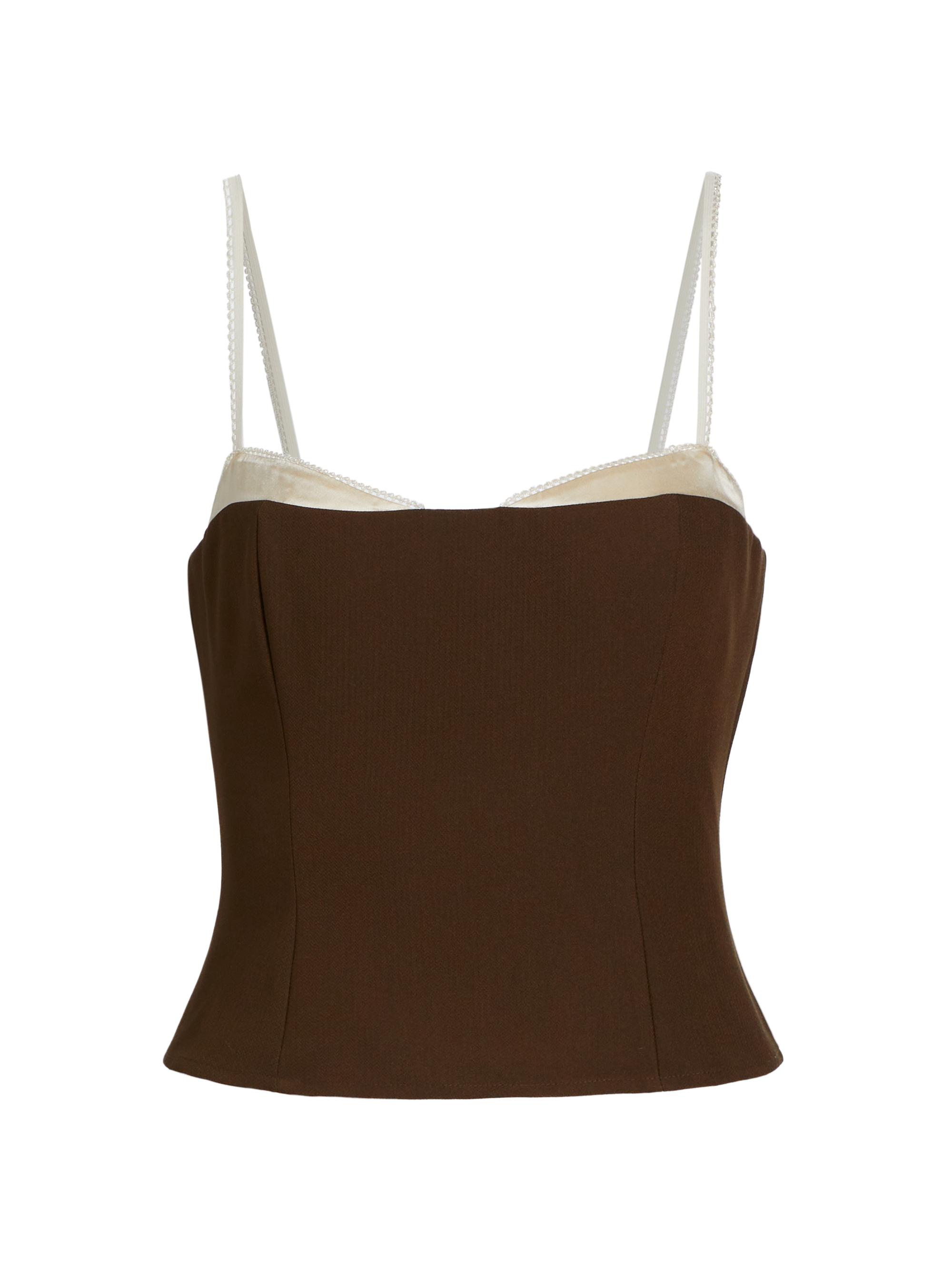 Reformation Women's Melanie Layered Crop Top - Cafe