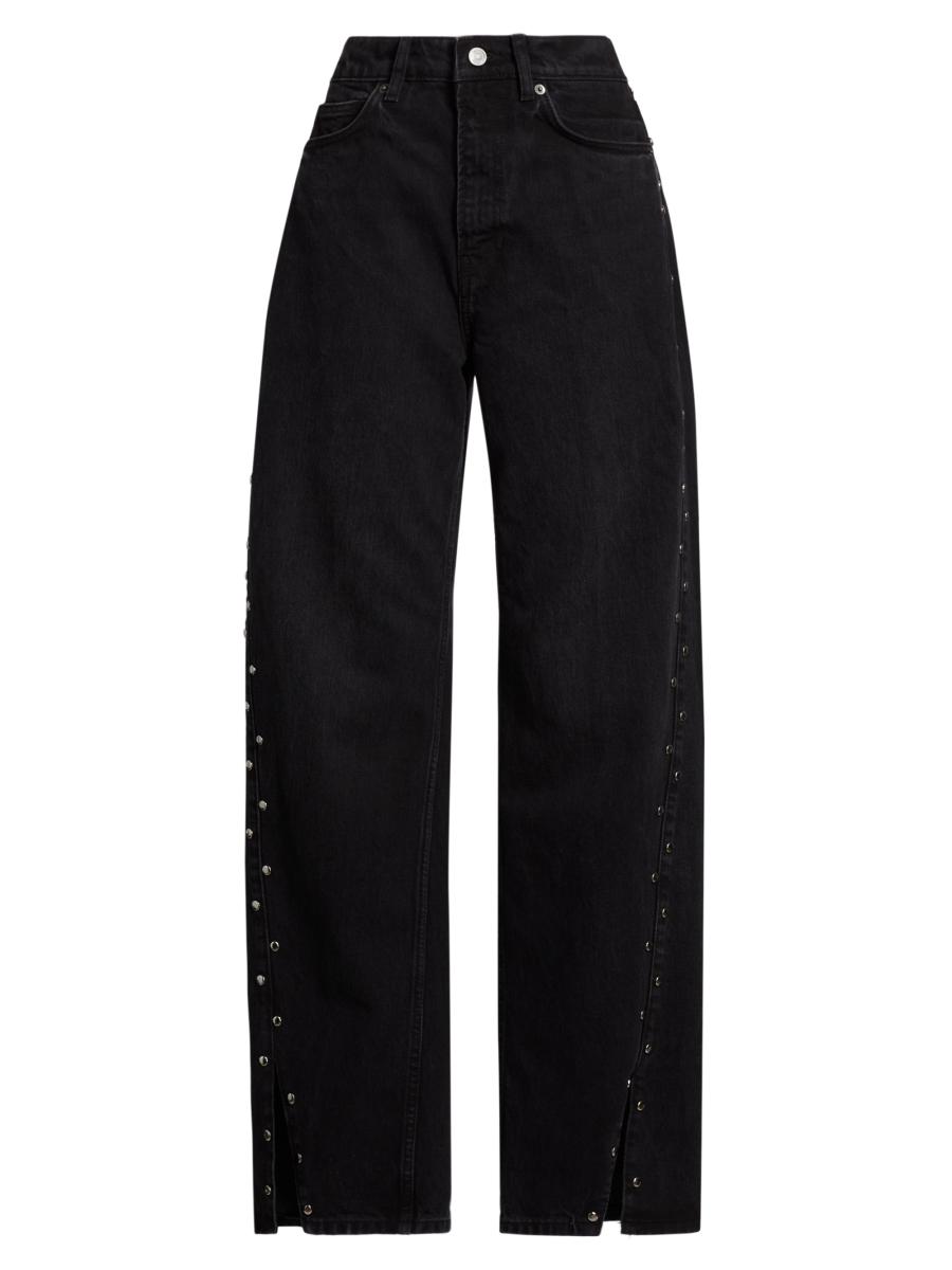 Cary’s Denim Reformation Cary Studded High-Rise Straight-Leg Jeans | Saks