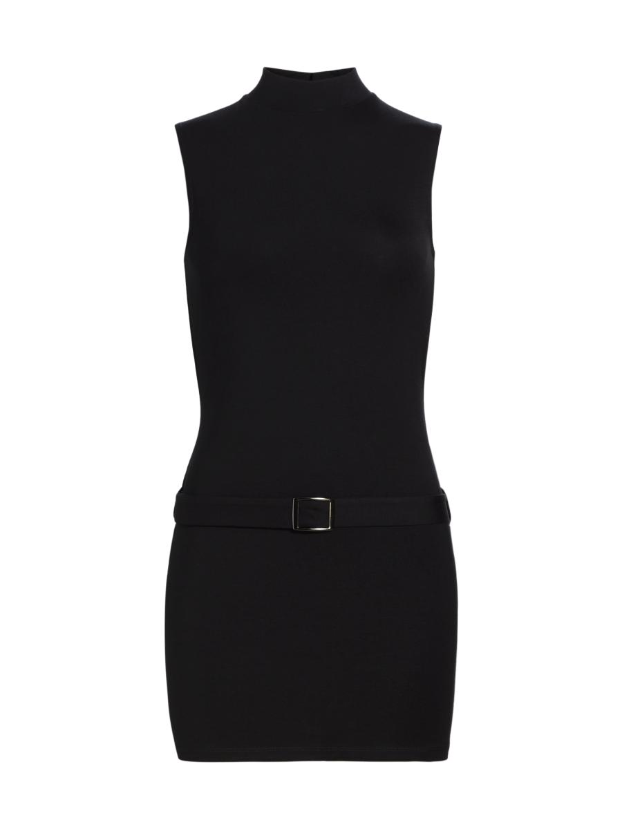 Reformation Women's Jemma Belted Knit Minidress In Black