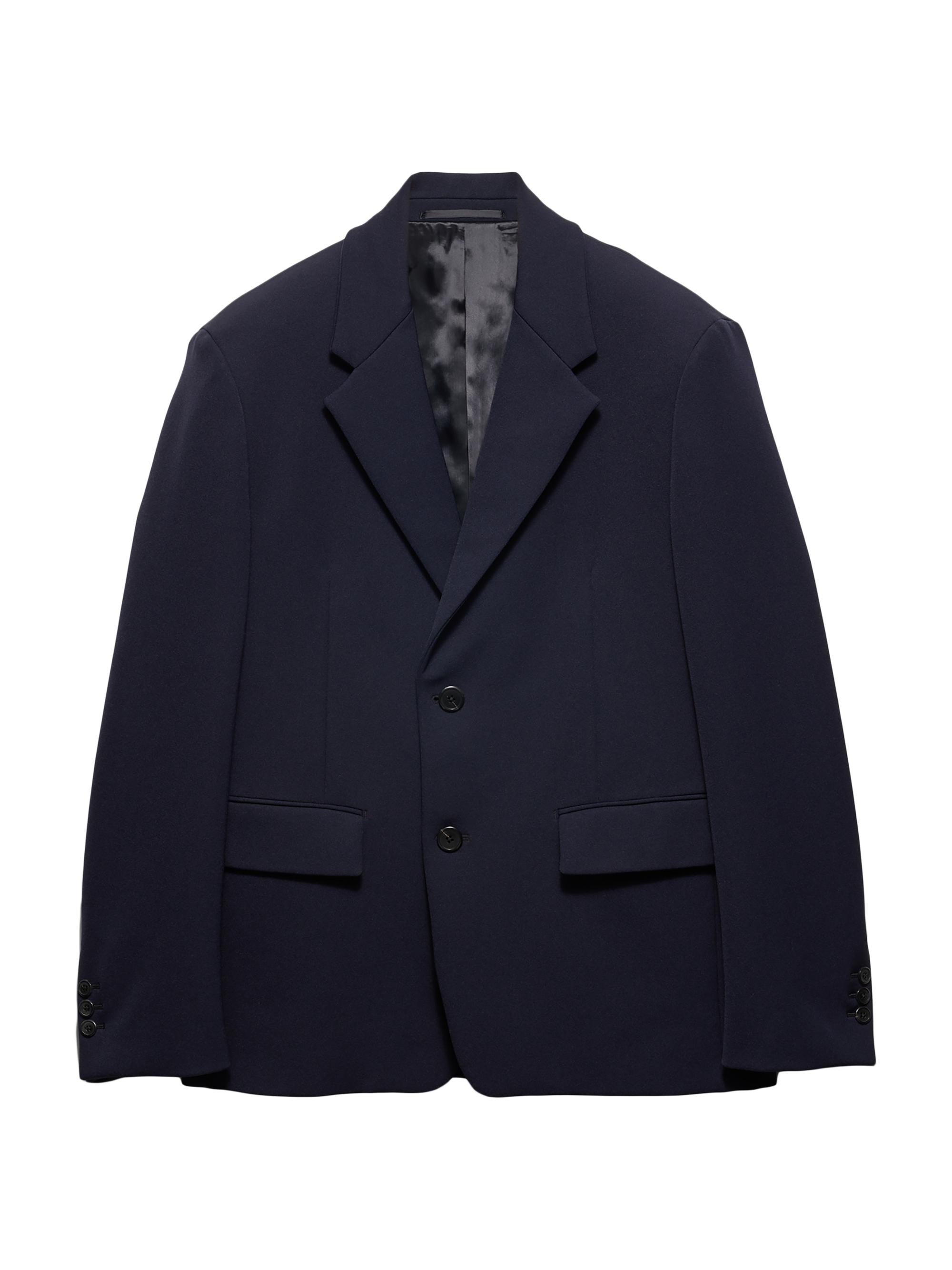 Prada Men's Single-Breasted Technical Gabardine Jacket - Blue
