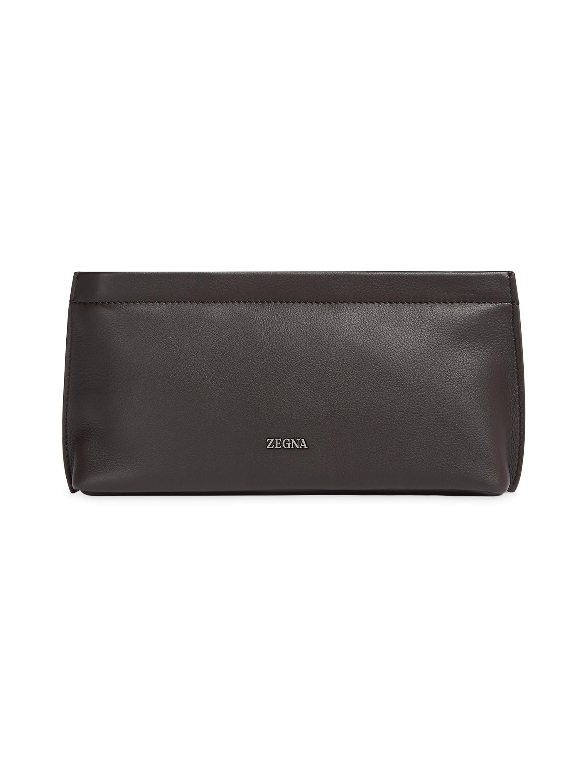 ZEGNA Men's Secondskin Clutch - Dark Brown