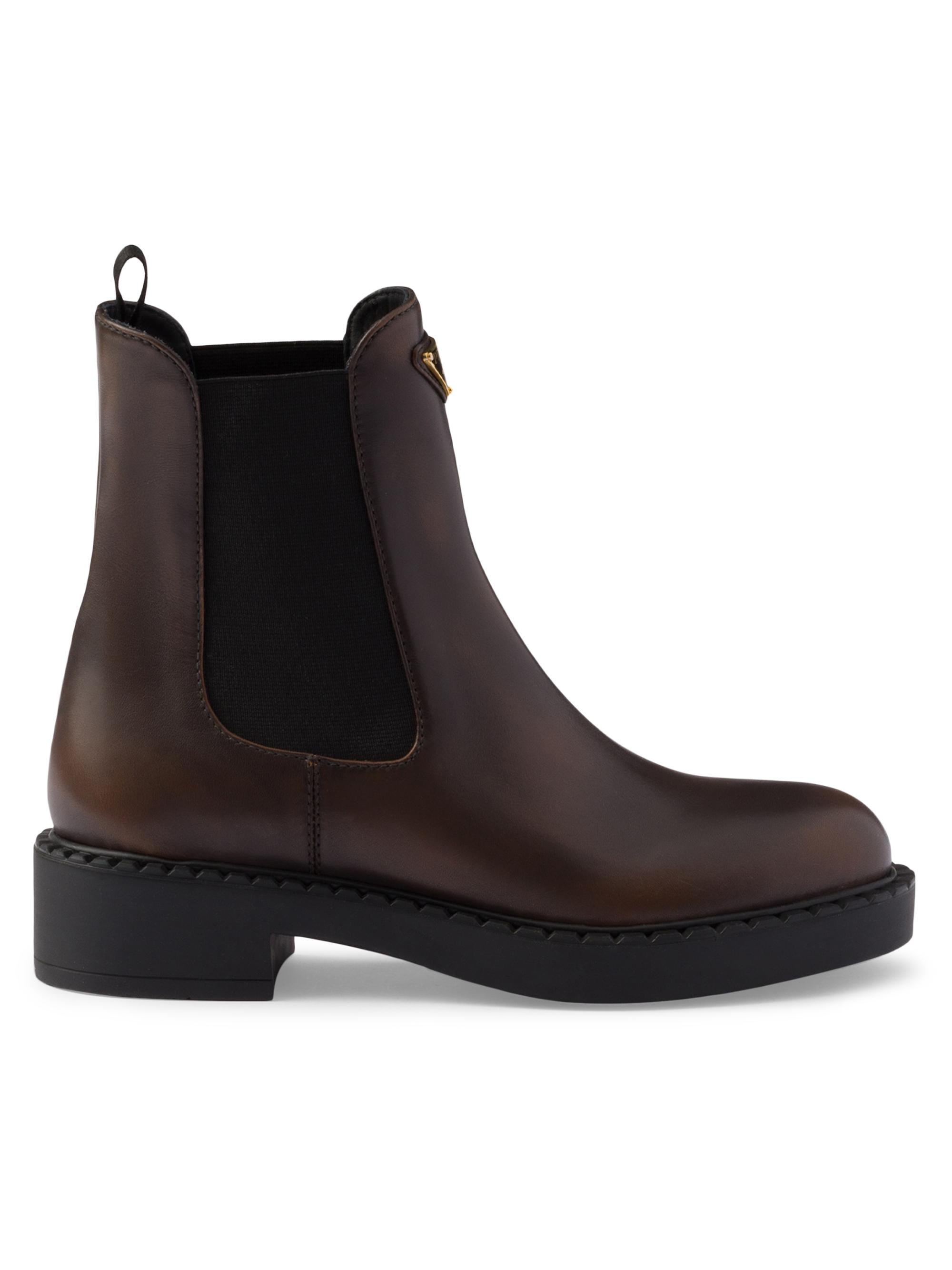 Prada Women's Leather Chelsea Boots - Brown
