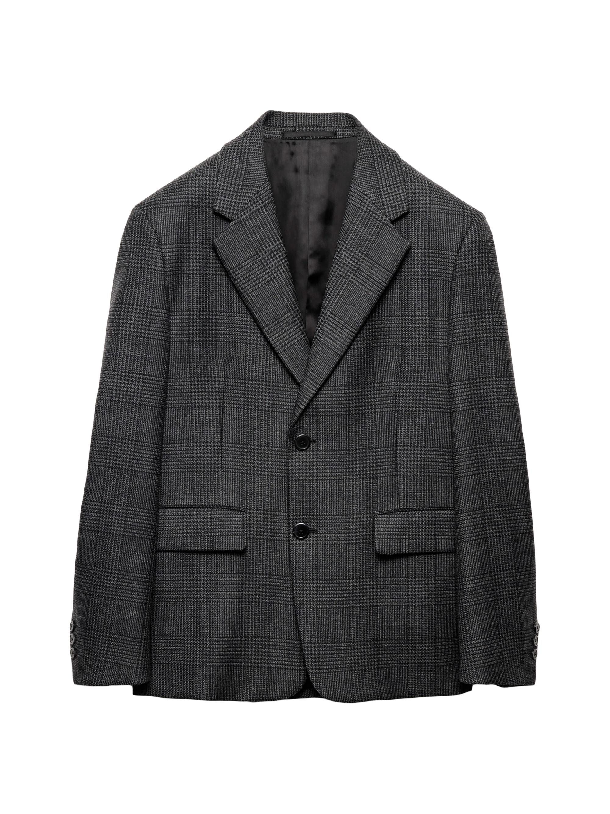 Prada Men's Single-Breasted Wool Jacket - Grey