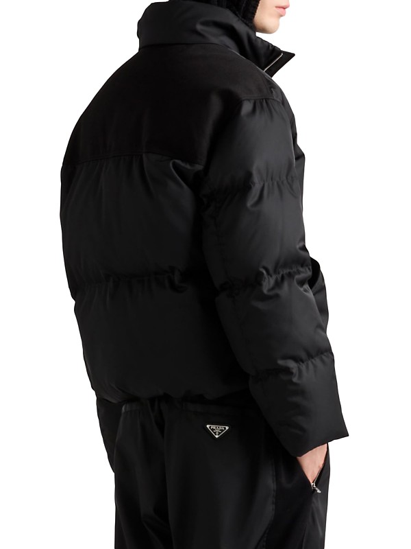 Shop Prada Cropped Re-Nylon Down Jacket | Saks Fifth Avenue Shop Prada Cropped Re-Nylon Down Jacket | Saks Fifth Avenue