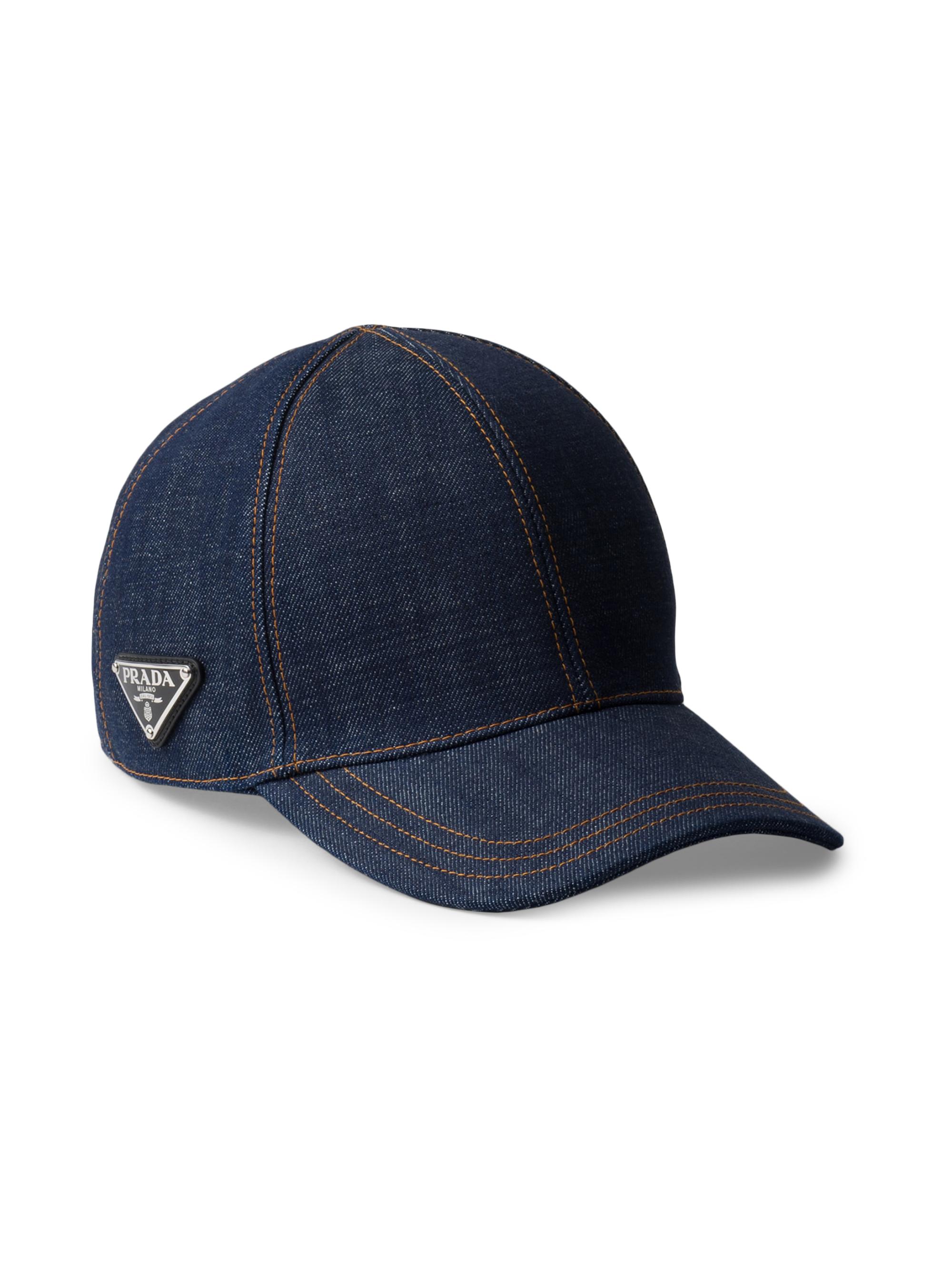 Prada Men's Selvedge Denim Baseball Cap - Blue