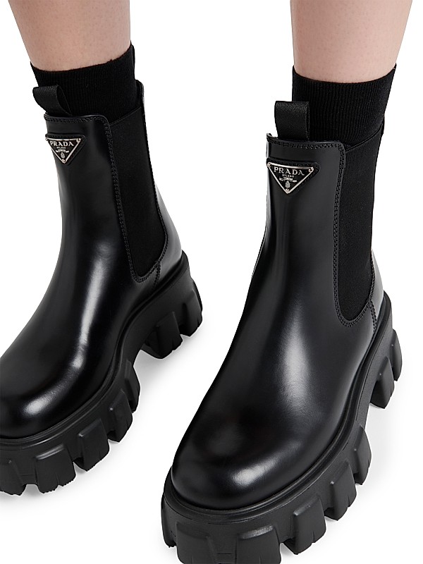 Shop Prada Monolith Brushed Leather Chelsea Boots | Saks Shop Prada Monolith Brushed Leather Chelsea Boots | Saks