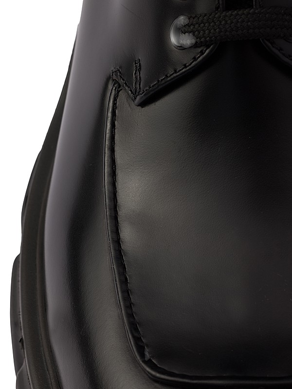 Shop Prada Monolith Brushed Leather Lace-Up Shoes | Saks Shop Prada Monolith Brushed Leather Lace-Up Shoes | Saks