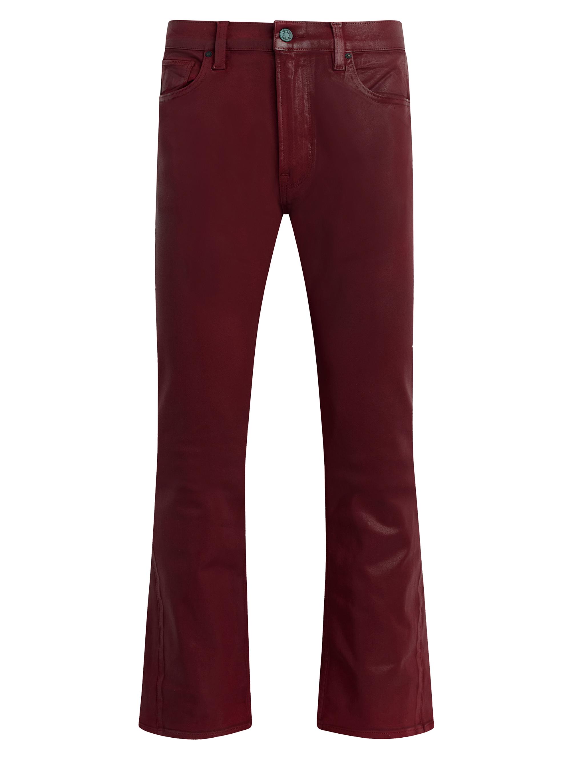 Hudson Jeans Men's Walker Kick Flare Coated Pants - Red Wax