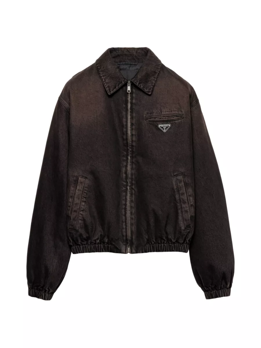 Shop Prada Padded Denim Blouson Jacket | Saks Fifth Avenue Shop Prada Padded Denim Blouson Jacket | Saks Fifth Avenue