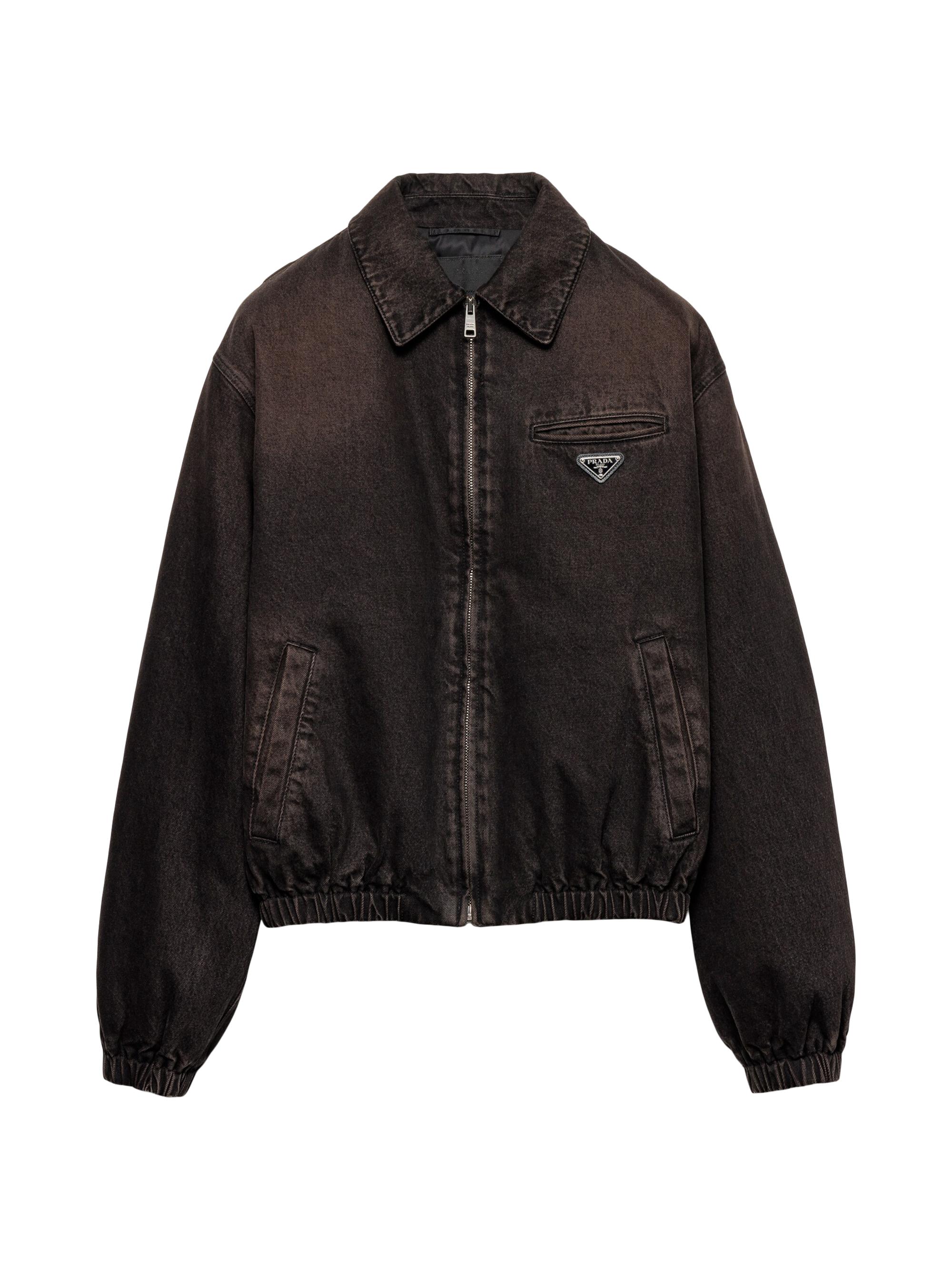 Prada Men's Padded Denim Blouson Jacket - Brown