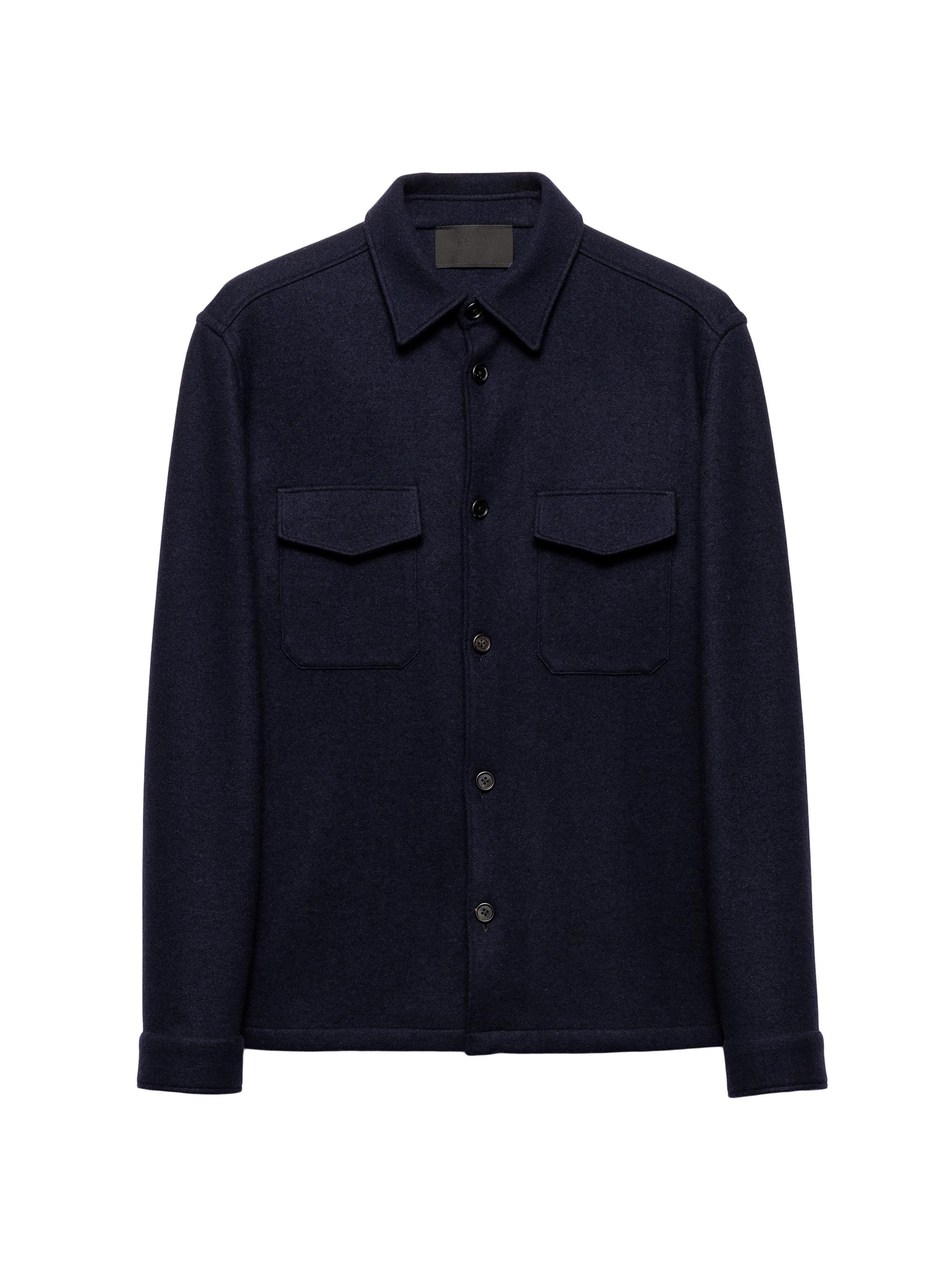 Prada Men's Wool and Cashmere Shirt - Blue