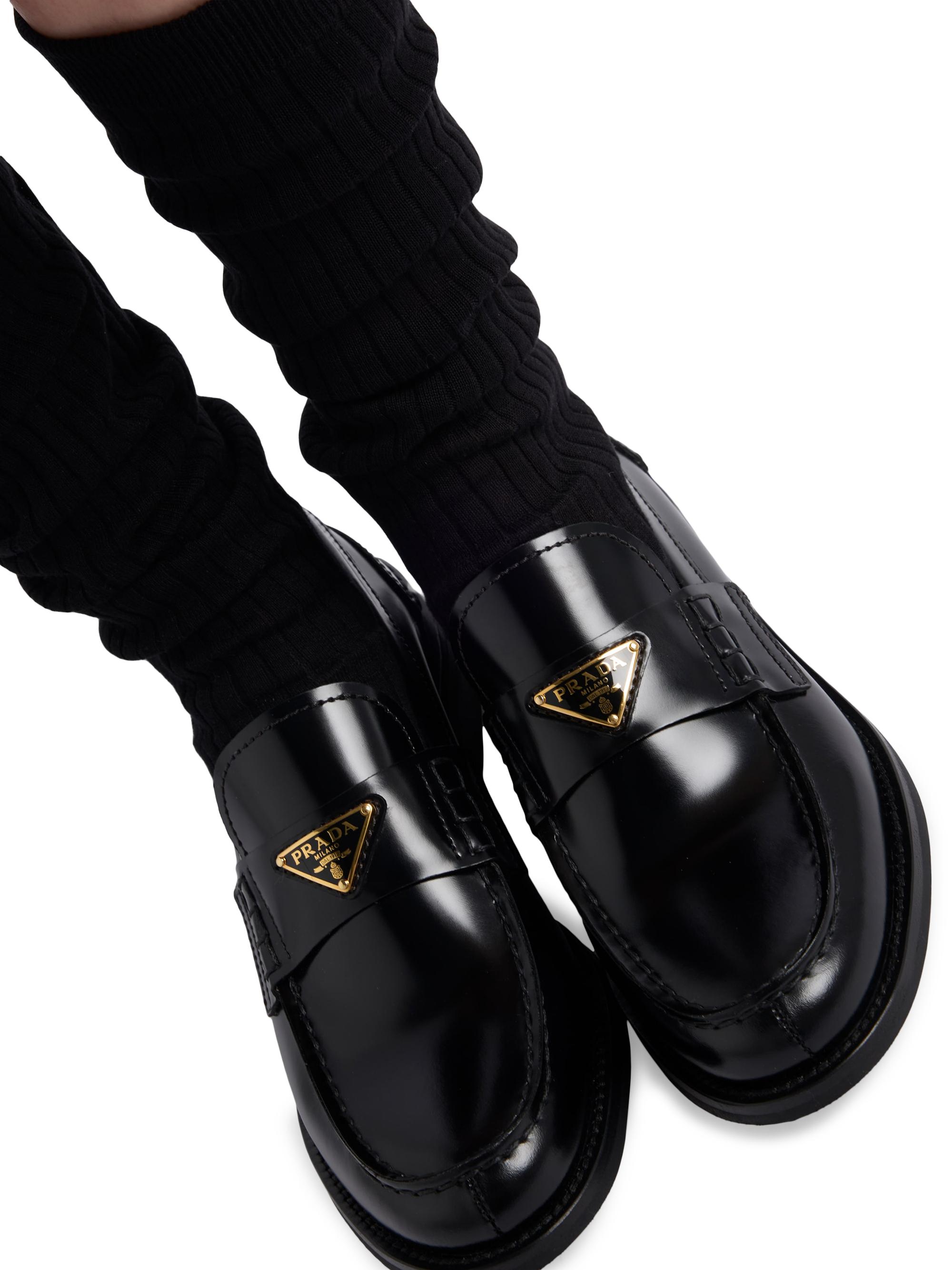 Prada Brushed Leather Loafers | Saks Fifth Avenue