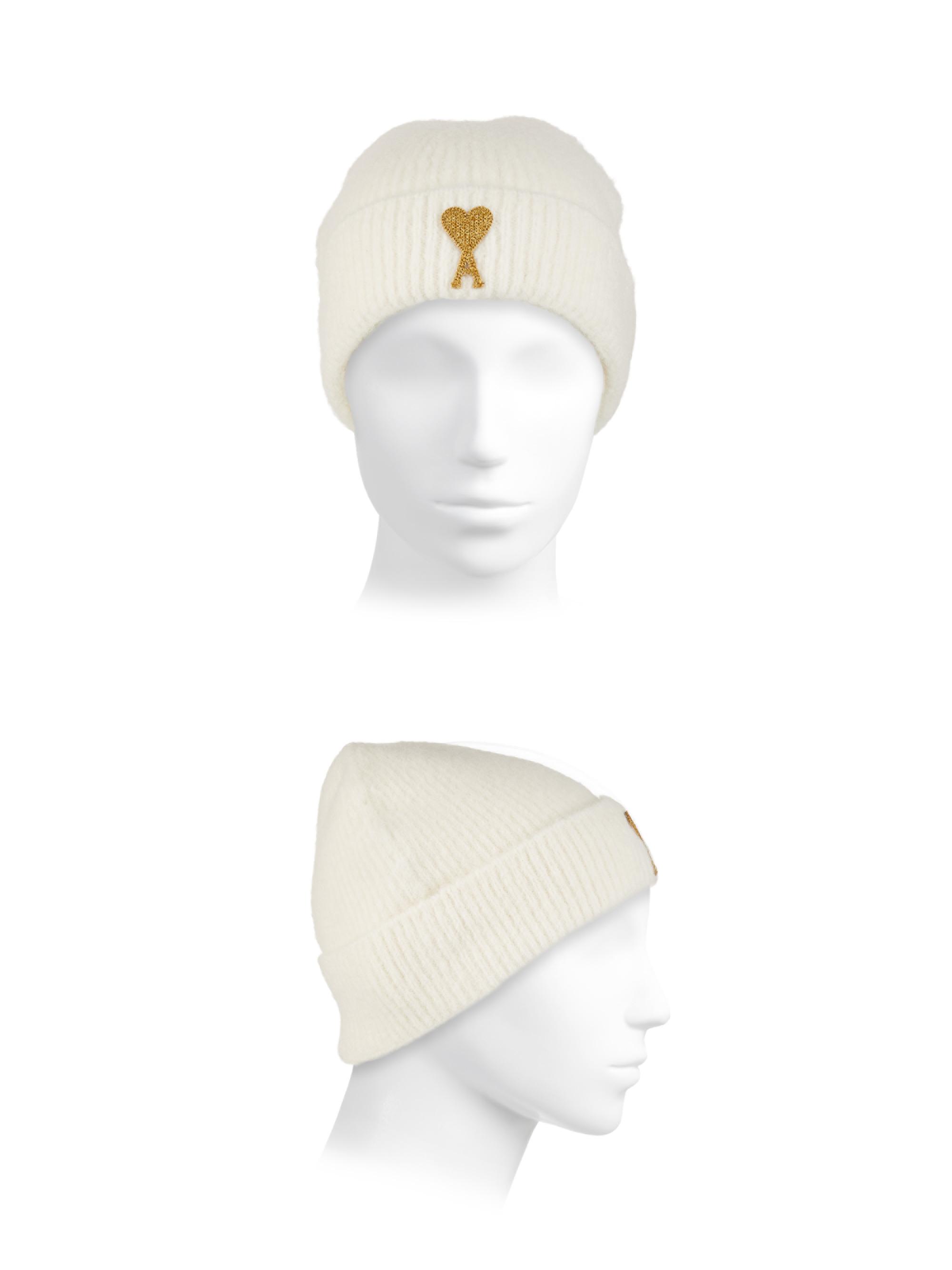 AMI Paris Logo Alpaca-Blend Knit Beanie | Saks Fifth Avenue