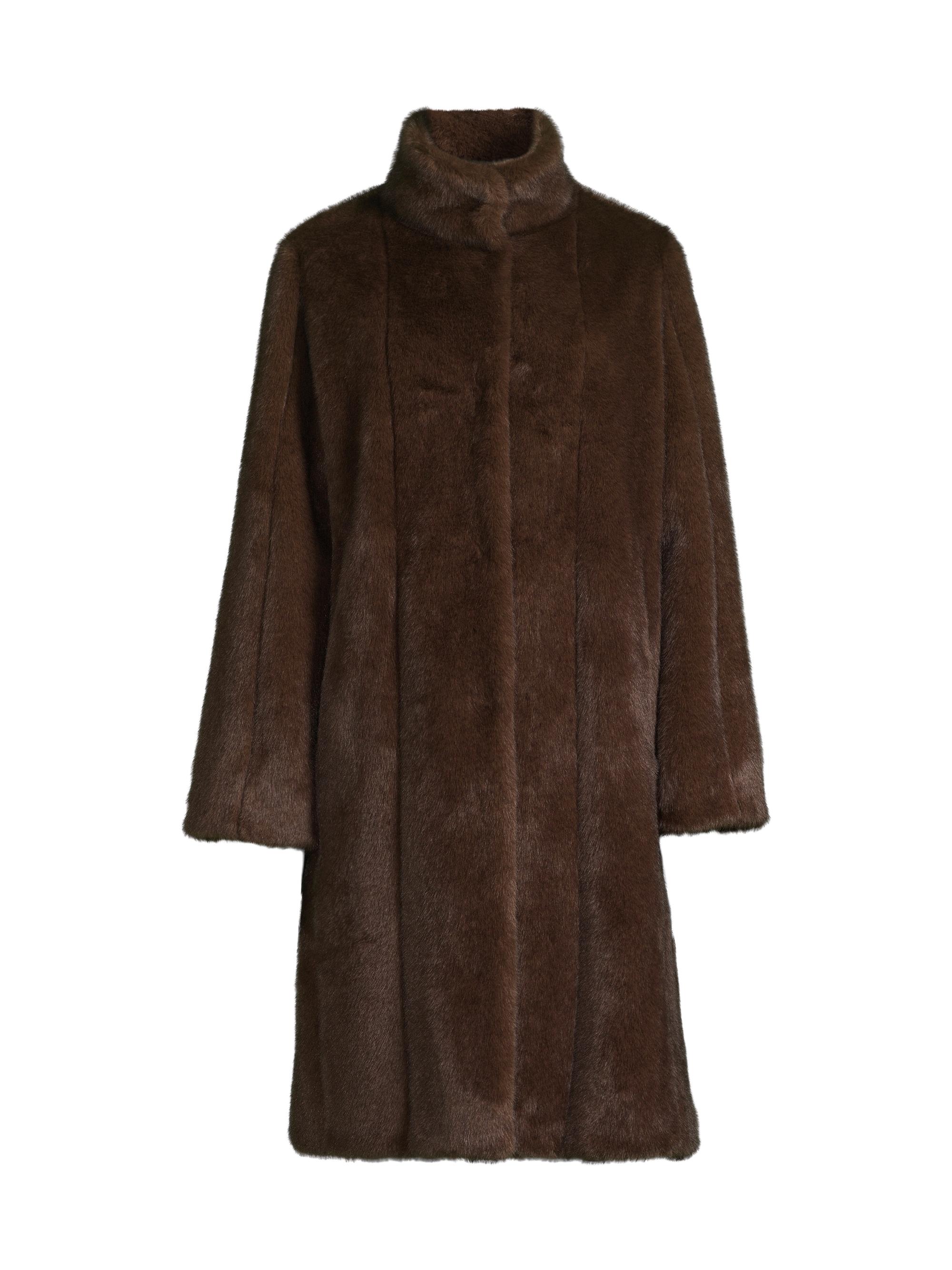 Et Ochs Women's Faux Mink Paneled Coat - Brown