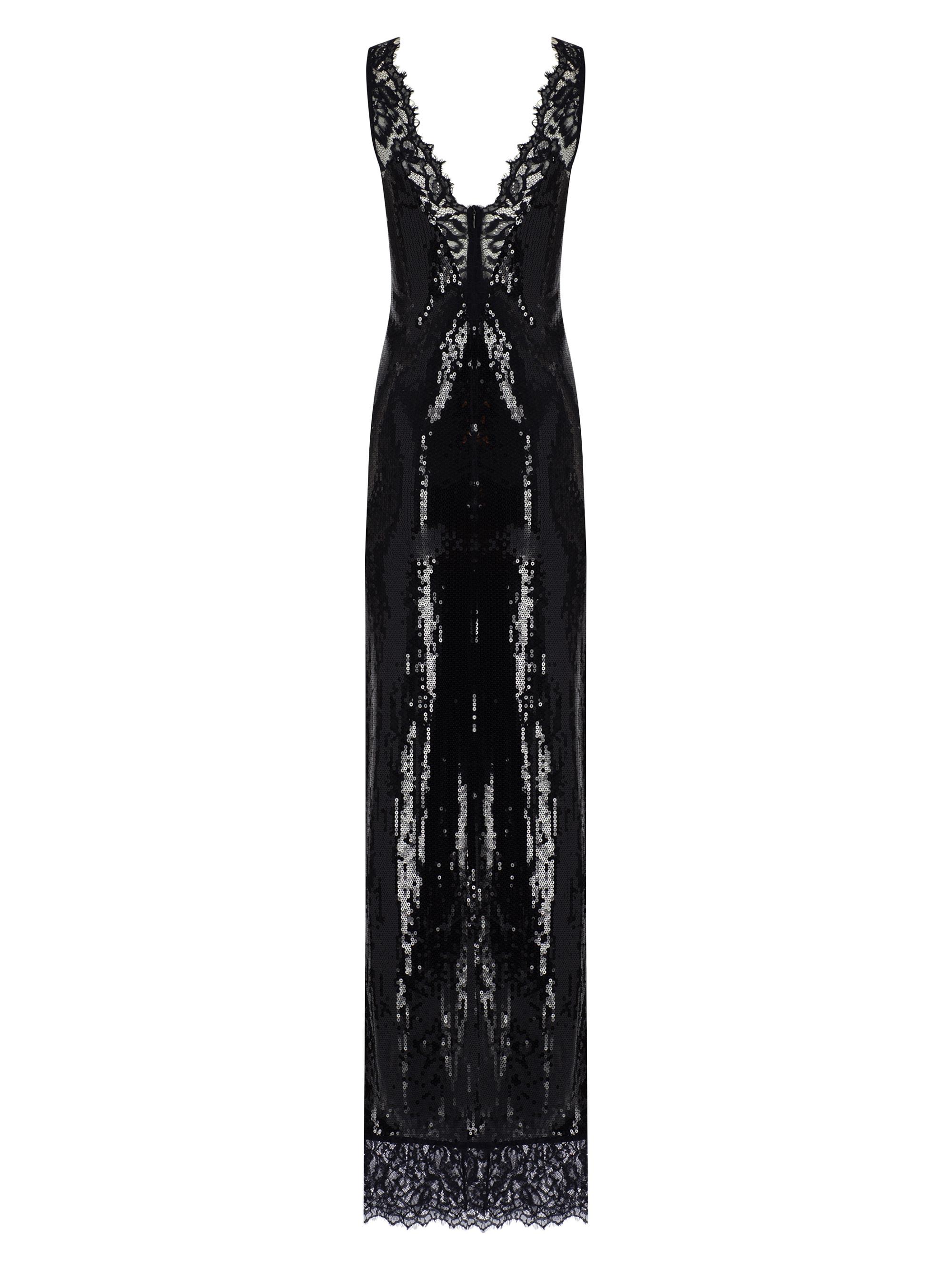 The New Arrivals Ilkyaz Ozel Raine Lace-Trimmed Sequined Column