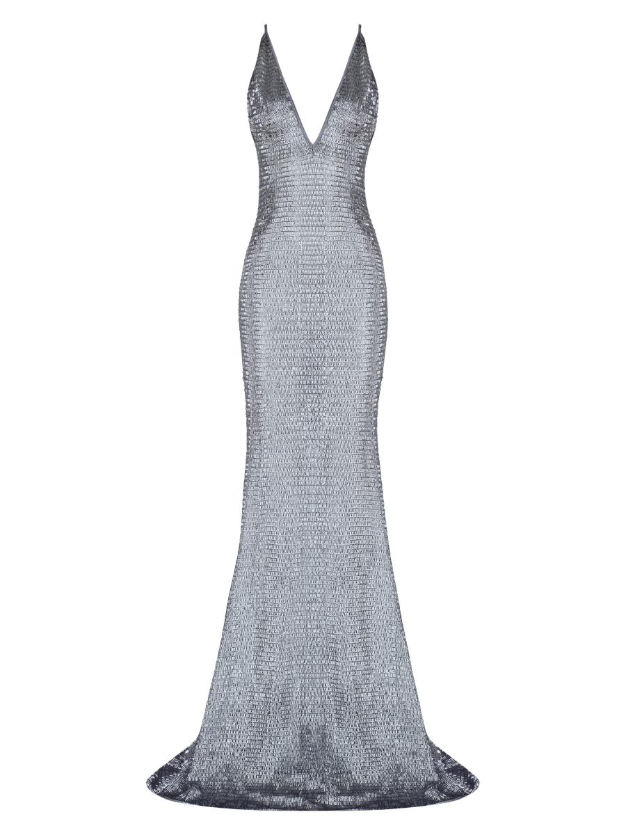 The New Arrivals Ilkyaz Ozel Claudie Shimmer Plunge Maxi