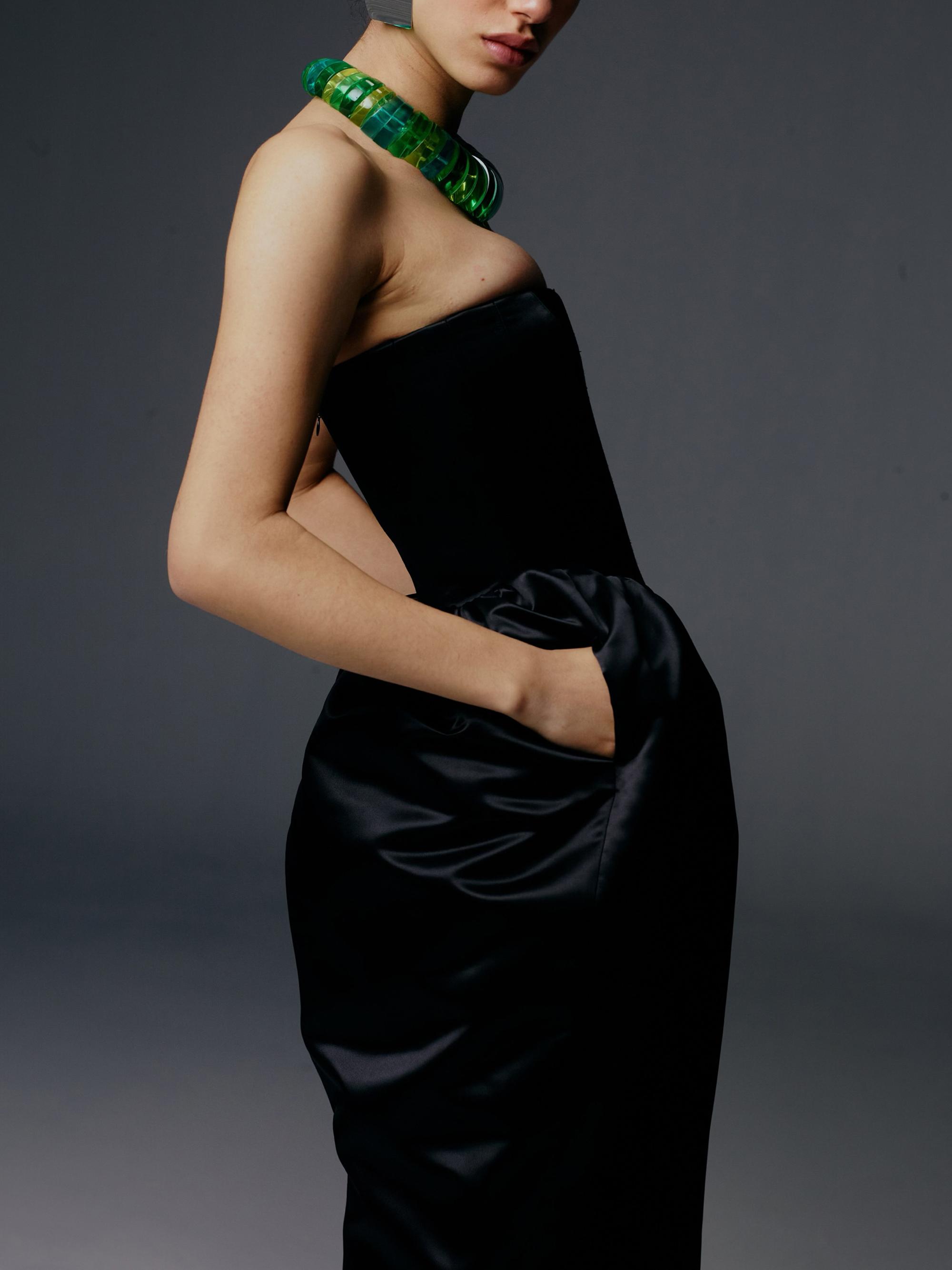 〈期間限定お値下げ〉dress production （W174） The New Arrivals Ilkyaz Ozel Ambra Satin Column Gown | Saks Fifth