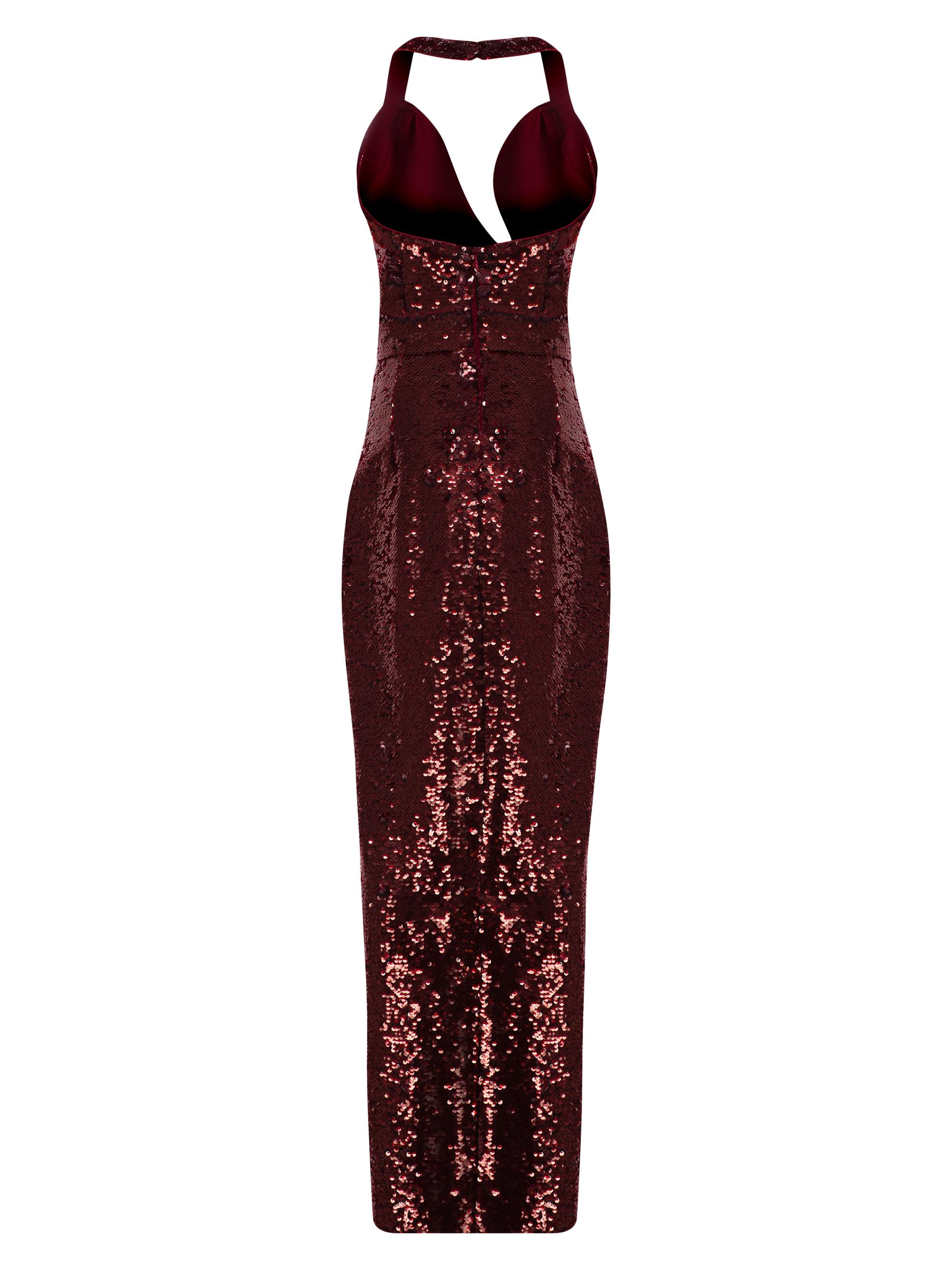 The New Arrivals Ilkyaz Ozel Manon Sequined Halter Gown